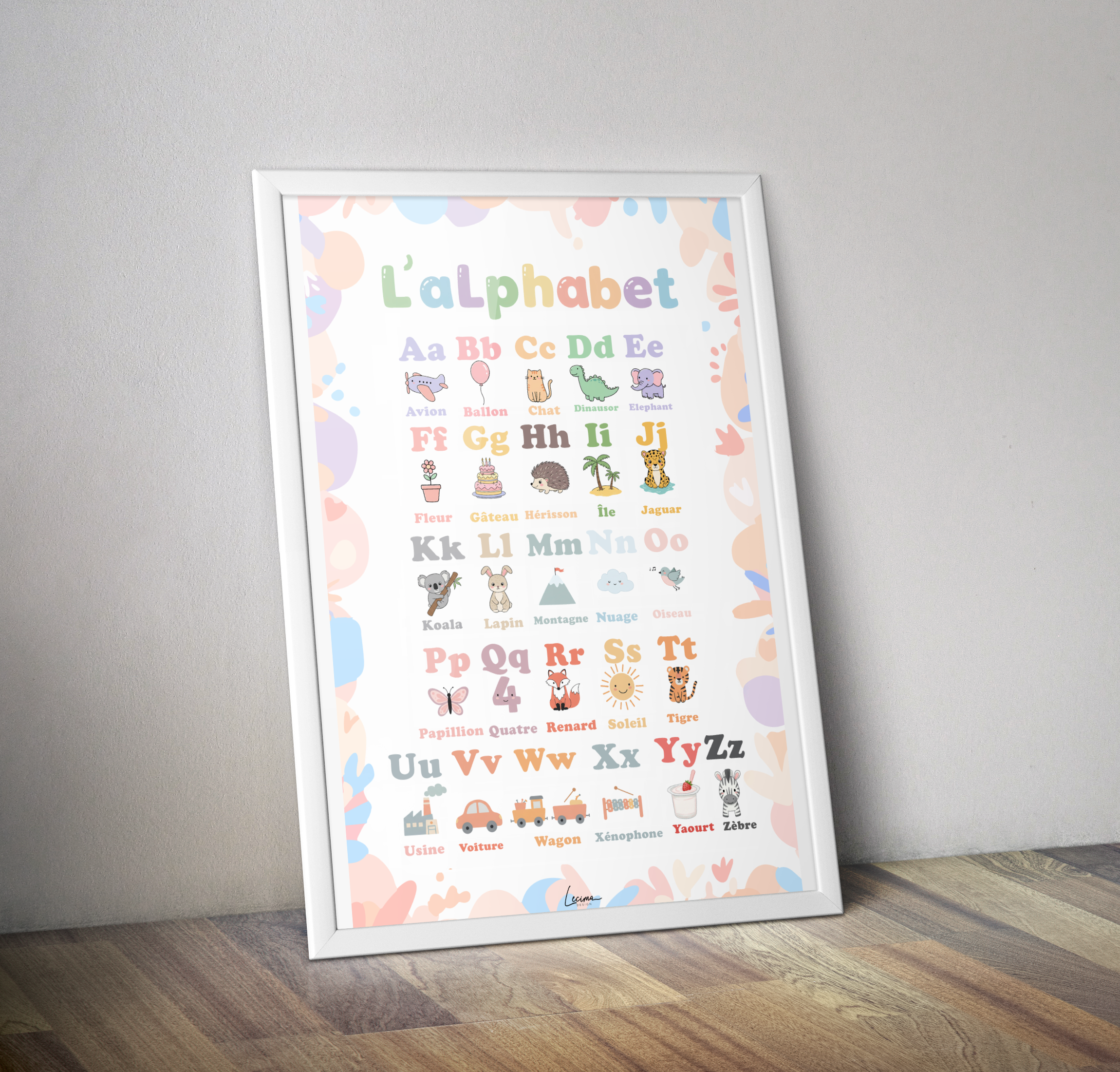 Affiche enfants alphabet décoration chambres