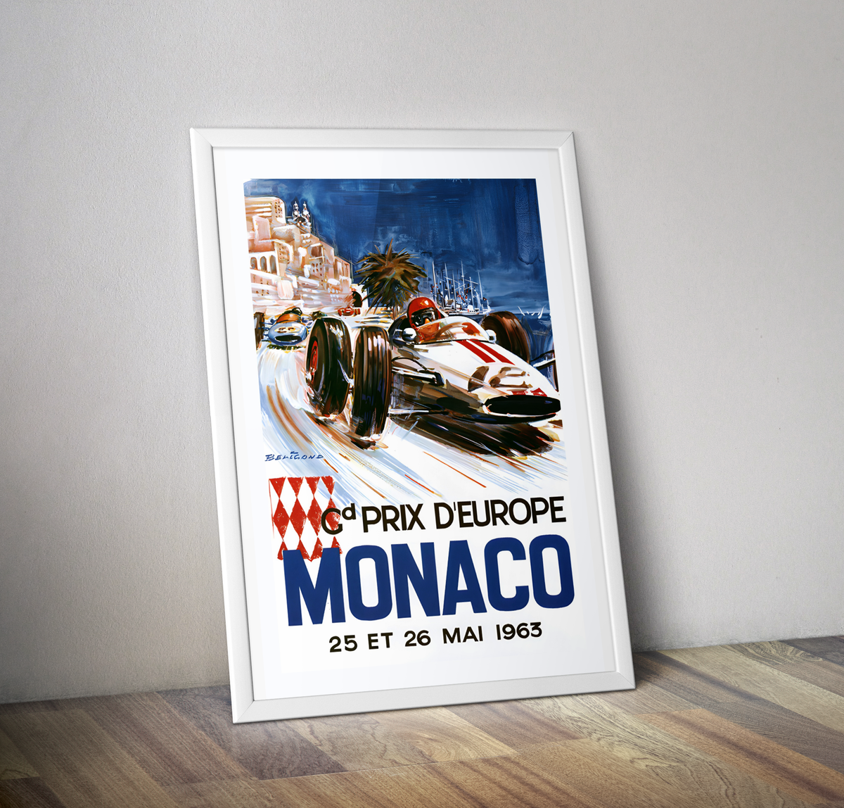 Affiche vintage grand prix de Monaco 1963