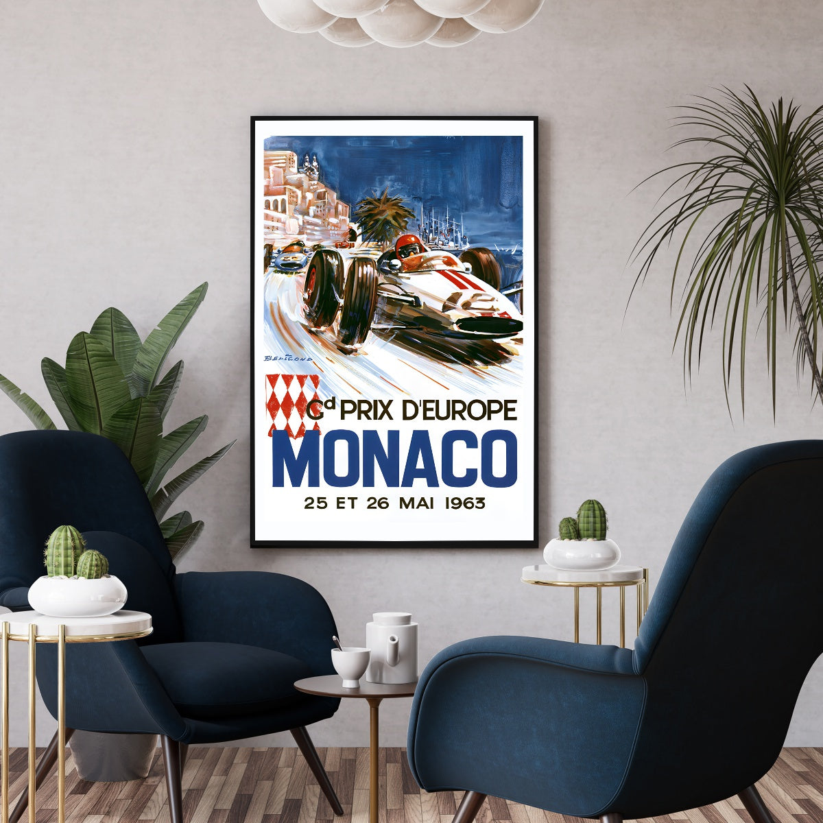 Affiche vintage grand prix de Monaco 1963