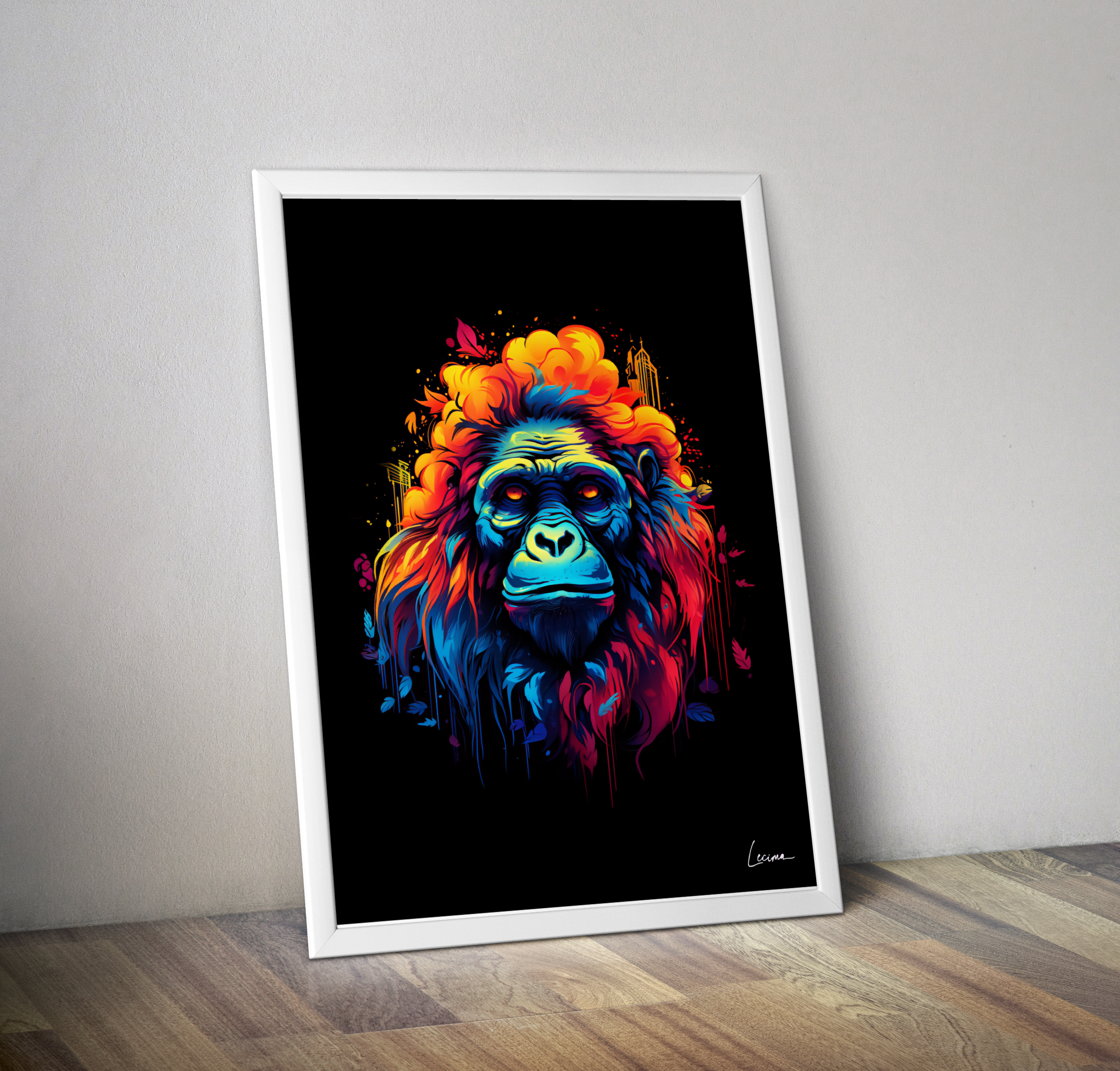 Affiche singe gorille décoration murale - Poster animaux