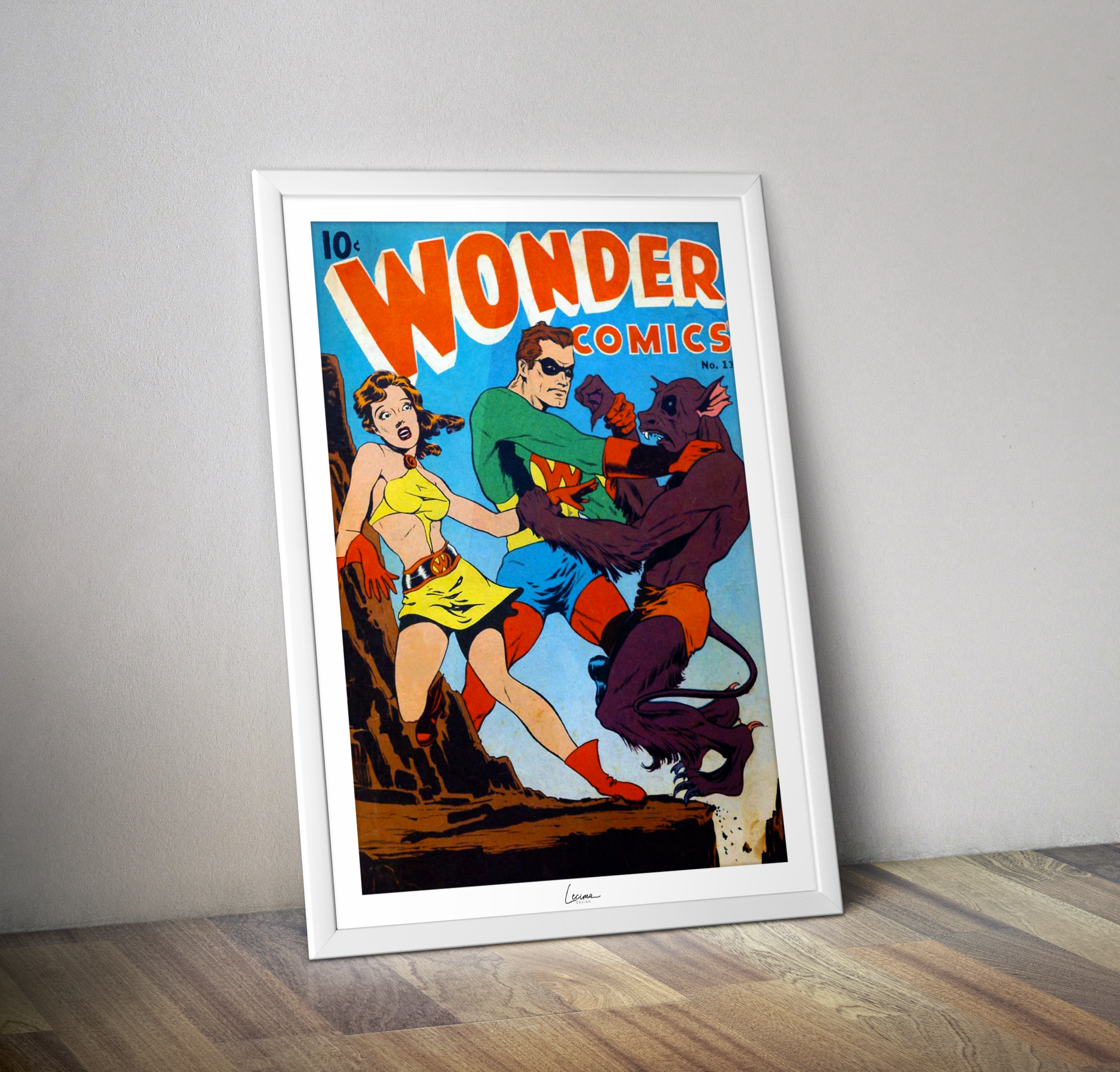 Poster Wonder Comics numero 11 - Affiche vintage Comics - Affiche Rétro