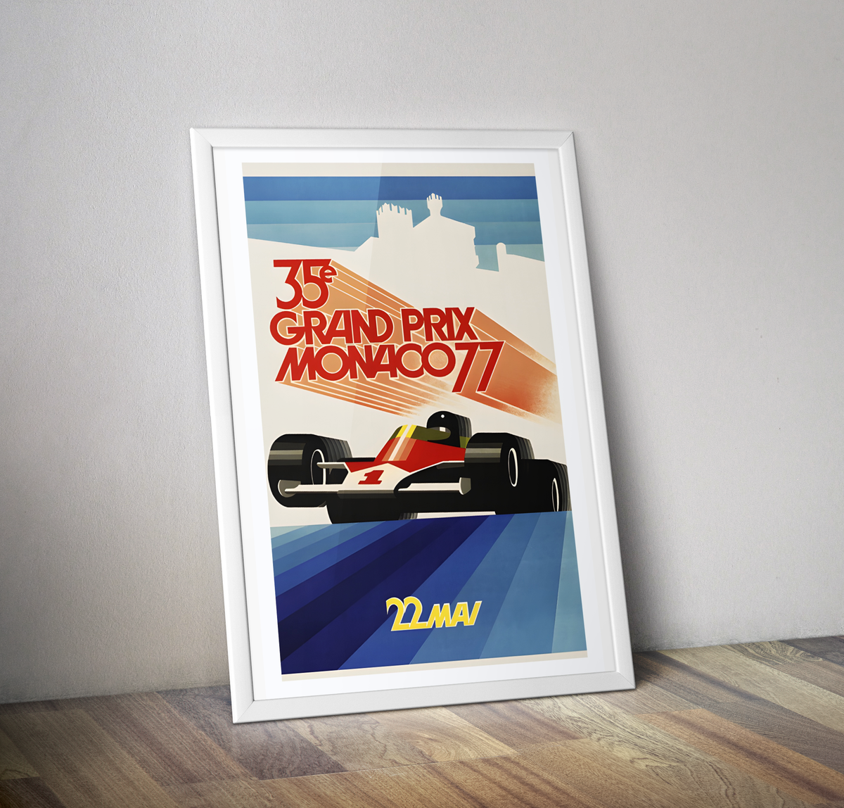 Affiche 35 eme Gand prix de Monaco de 1977 - Poster vintage course auto
