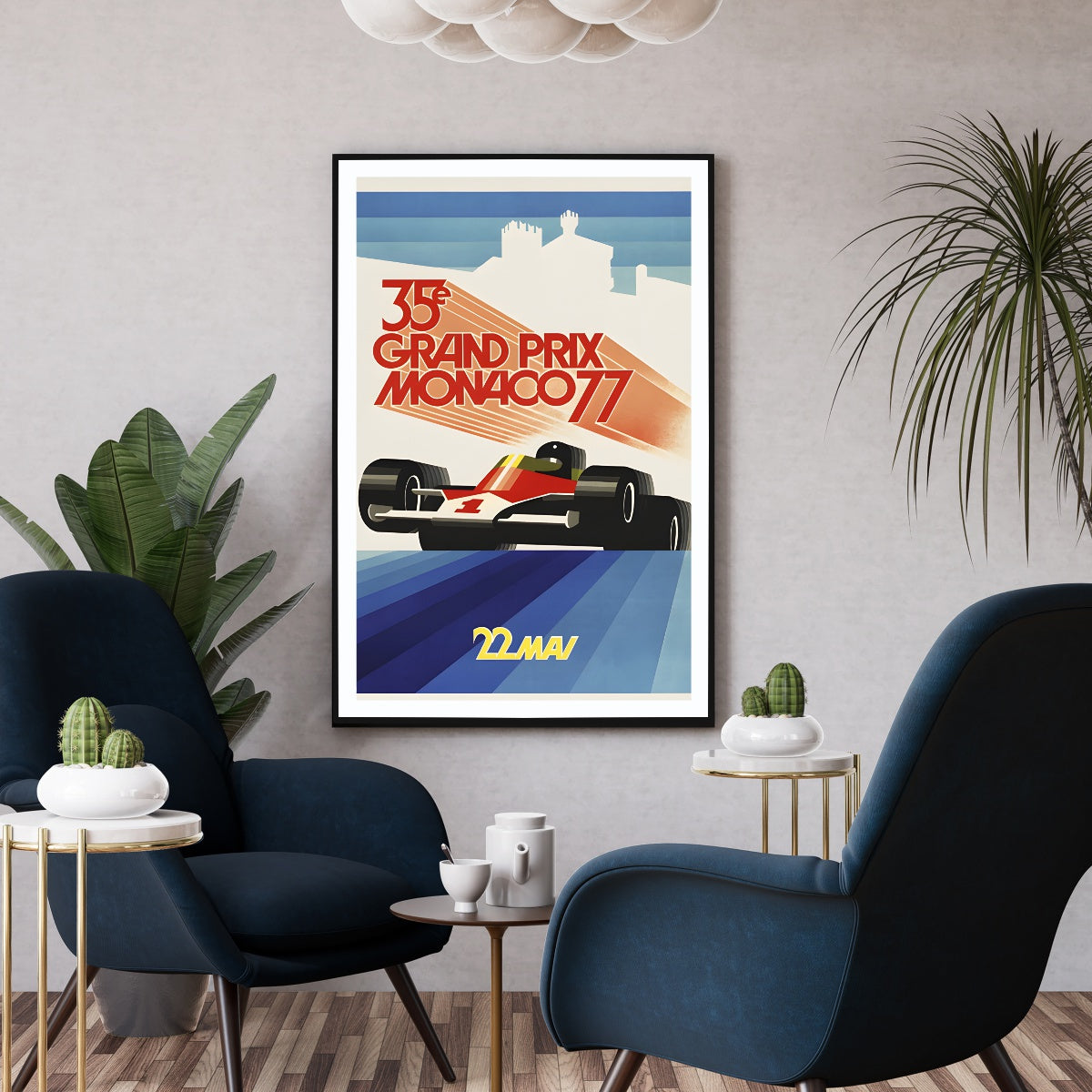 Affiche 35 eme Gand prix de Monaco de 1977 - Poster vintage course auto