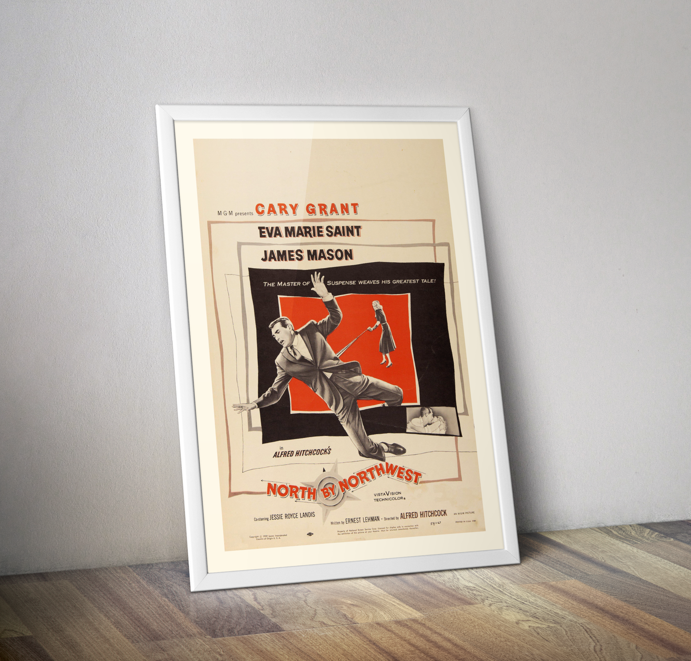 Affiche cinéma La mort aux trousses 1959 I Poster North by Northwest