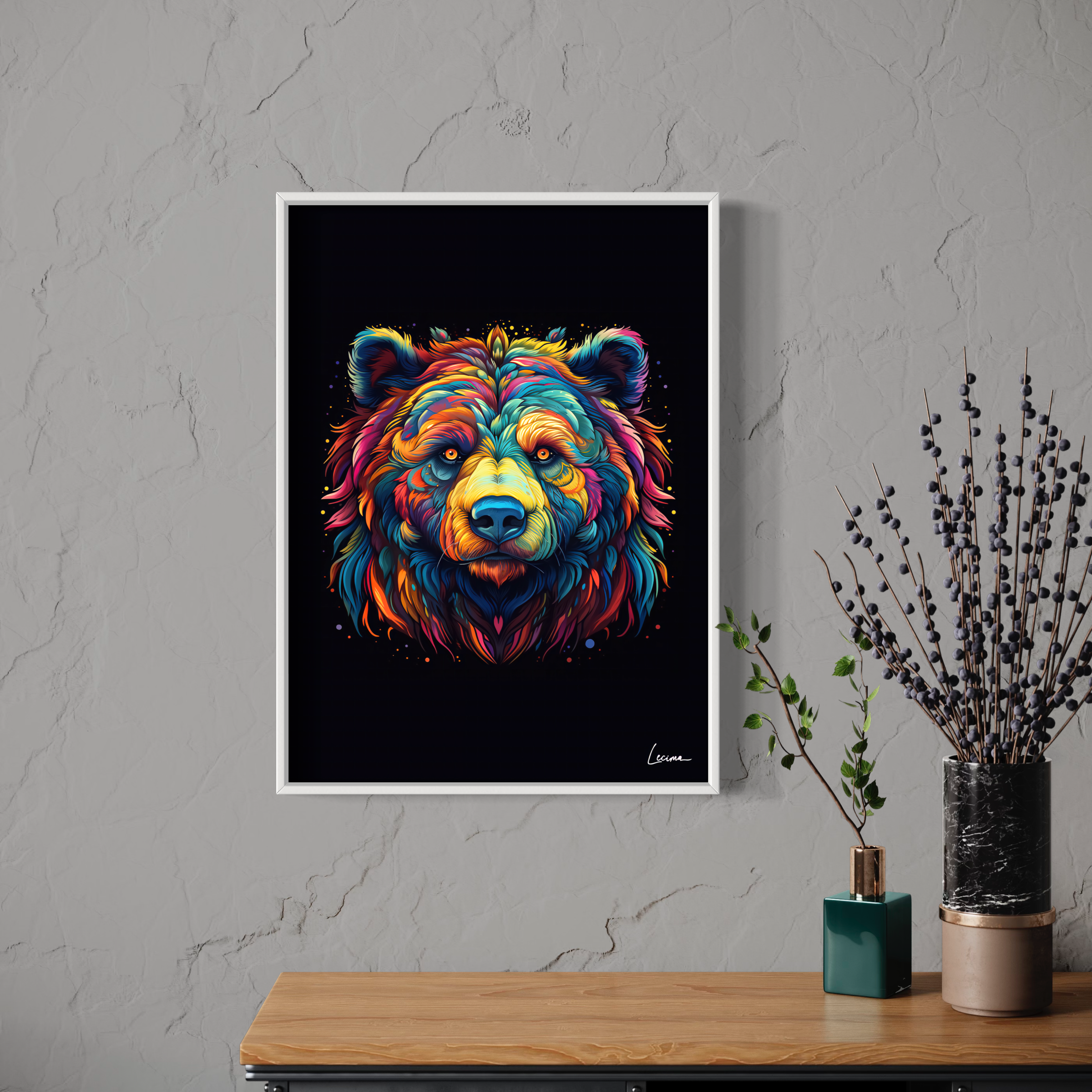 Affiche enfant ours décoration chambre - Poster animaux