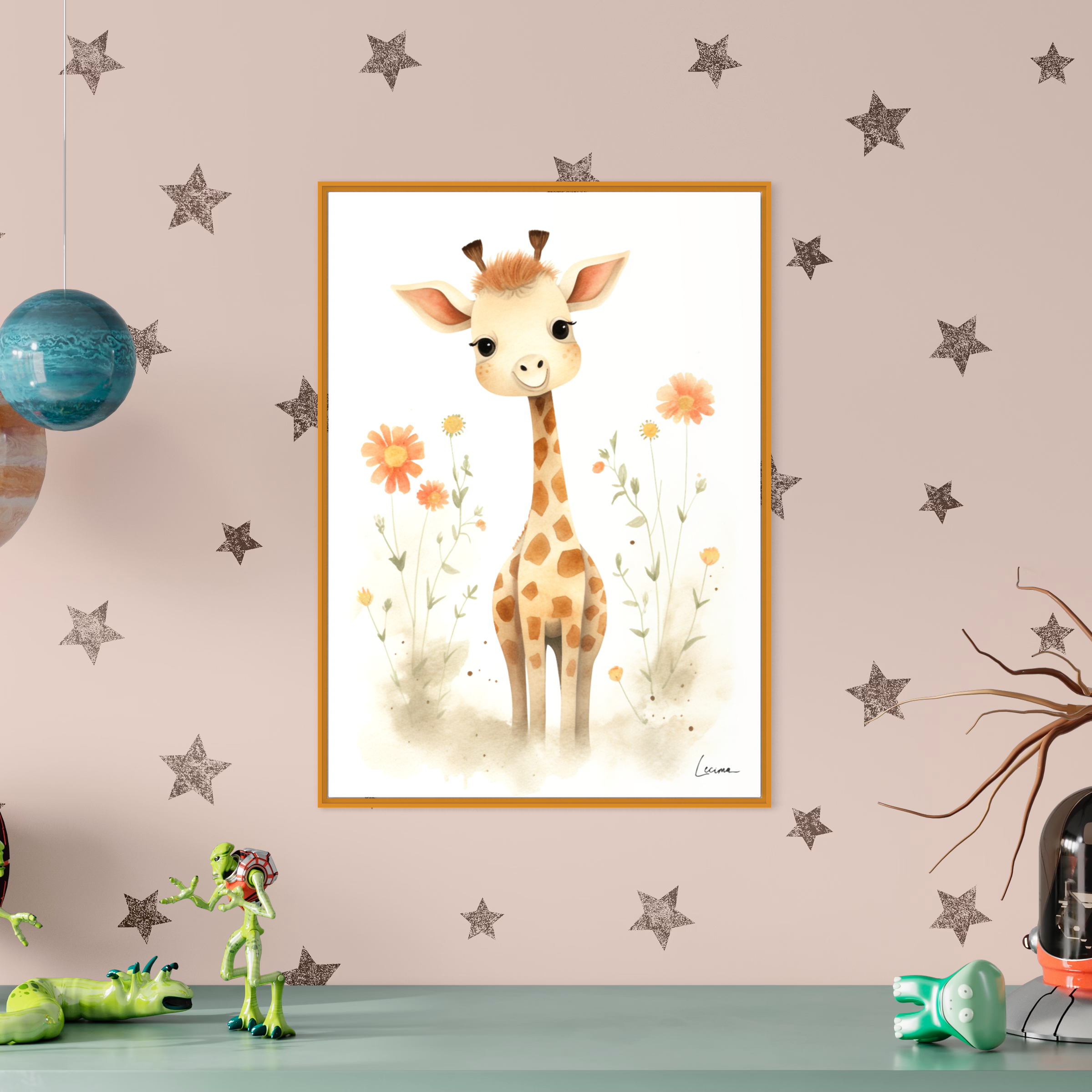 Affiche enfant girafe - Affiche décoration chambre bébé