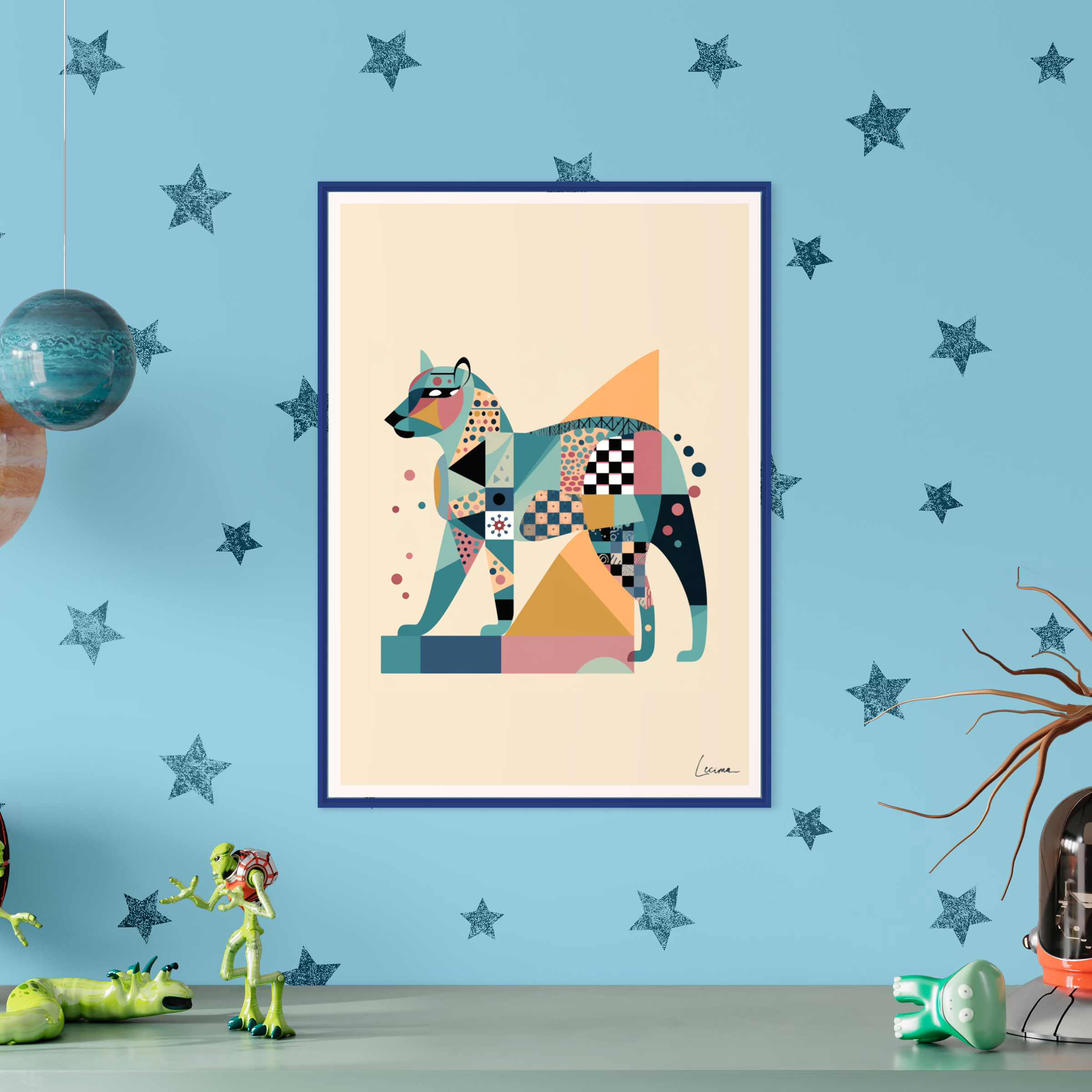 Affiche enfant animal loup - Affiche décoration chambre bébés