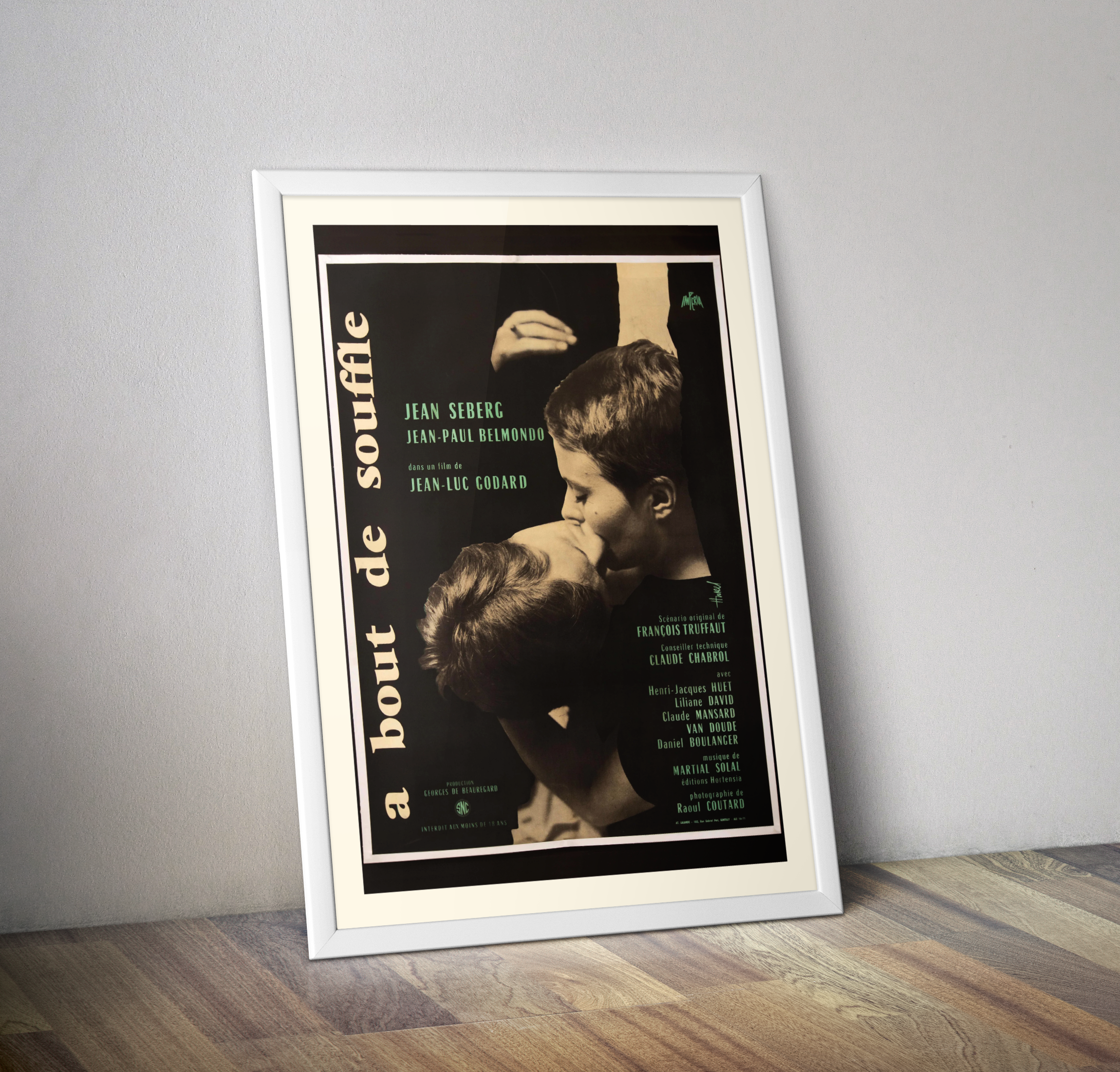 Affiche vintage film A Bout de Souffle de 1950 - Poster film retro