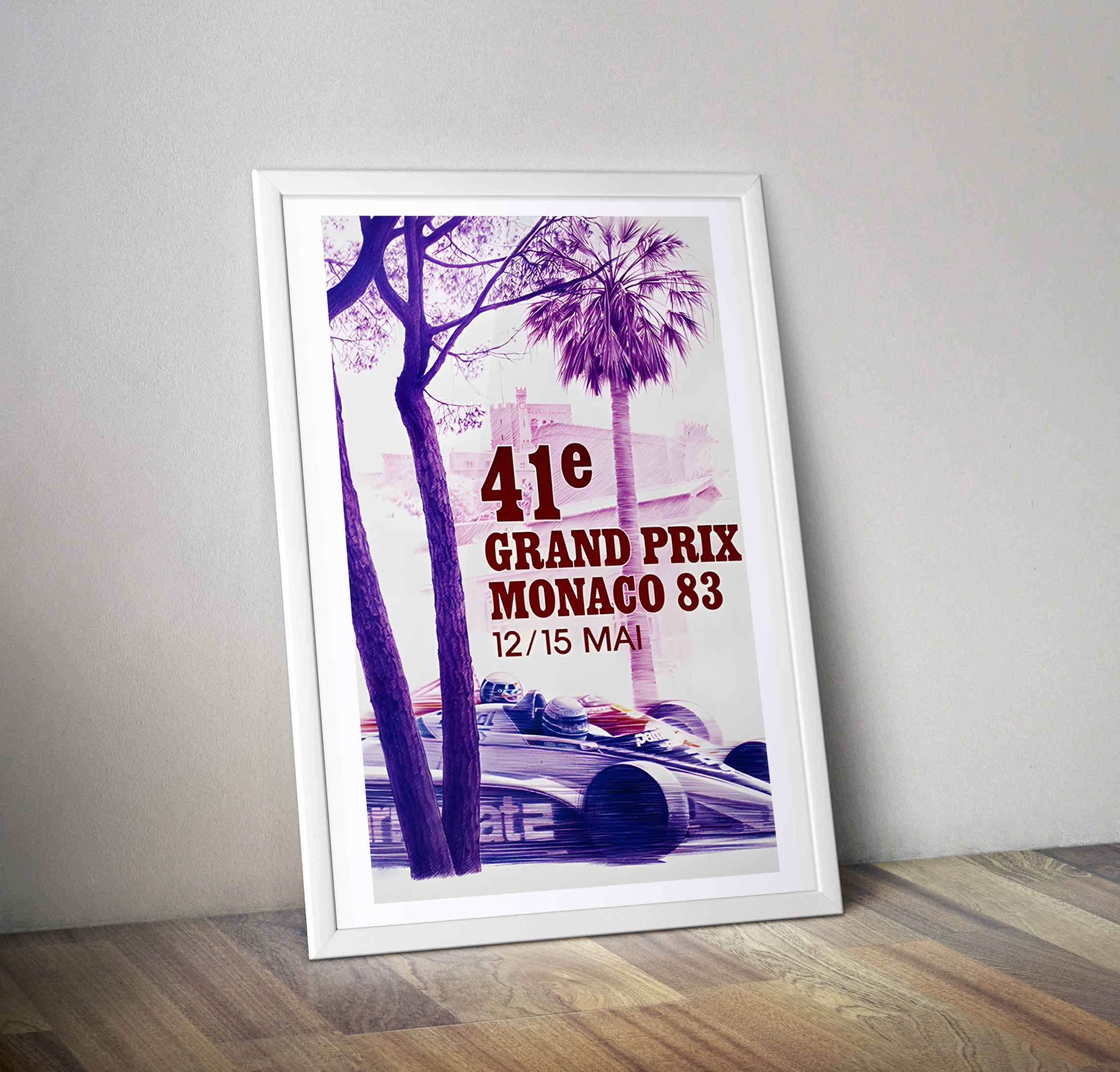 Affiche grand prix Monaco 1983 - Poster vintage grand prix Monaco