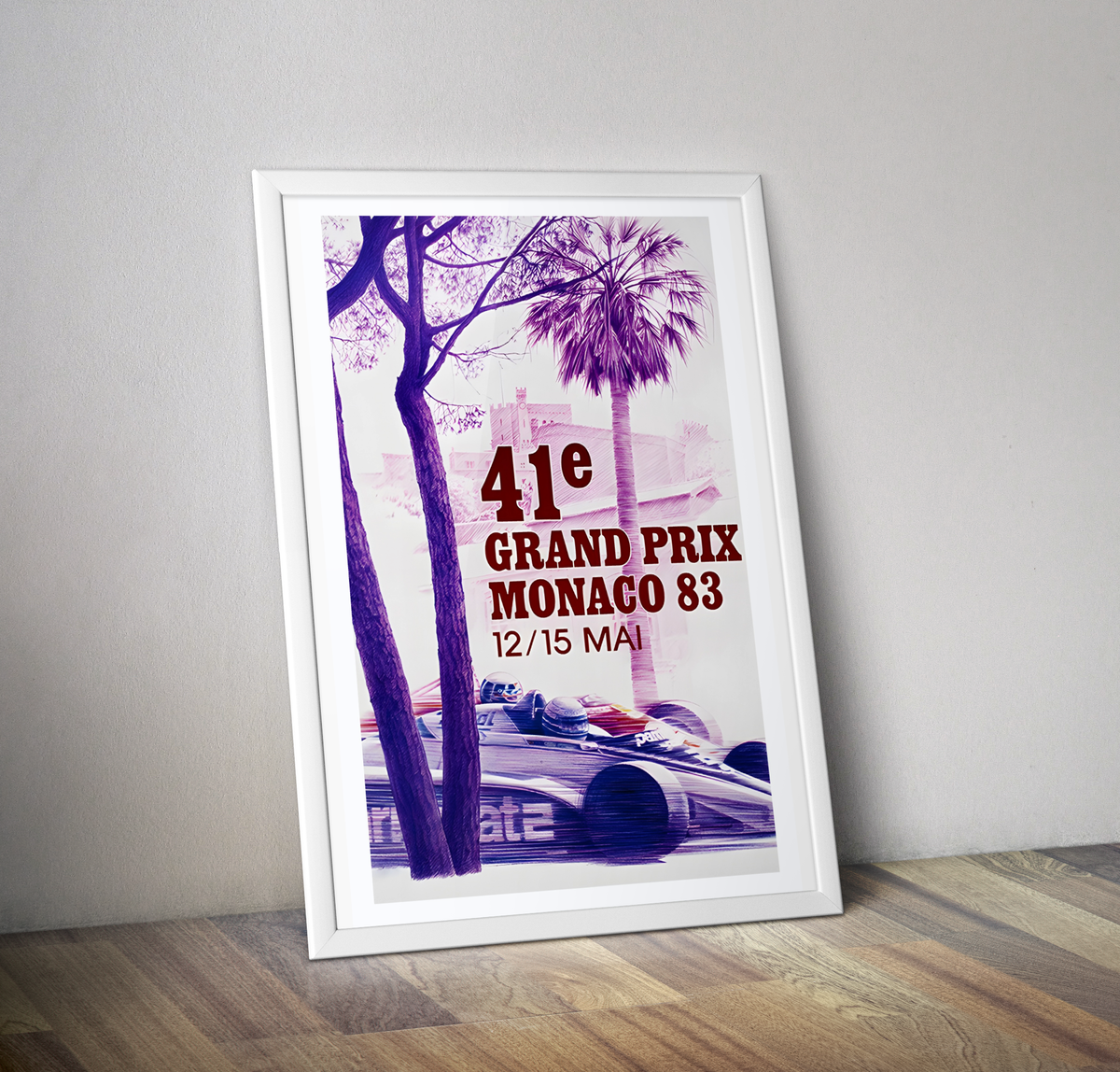 Affiche grand prix Monaco 1983 - Poster vintage grand prix Monaco