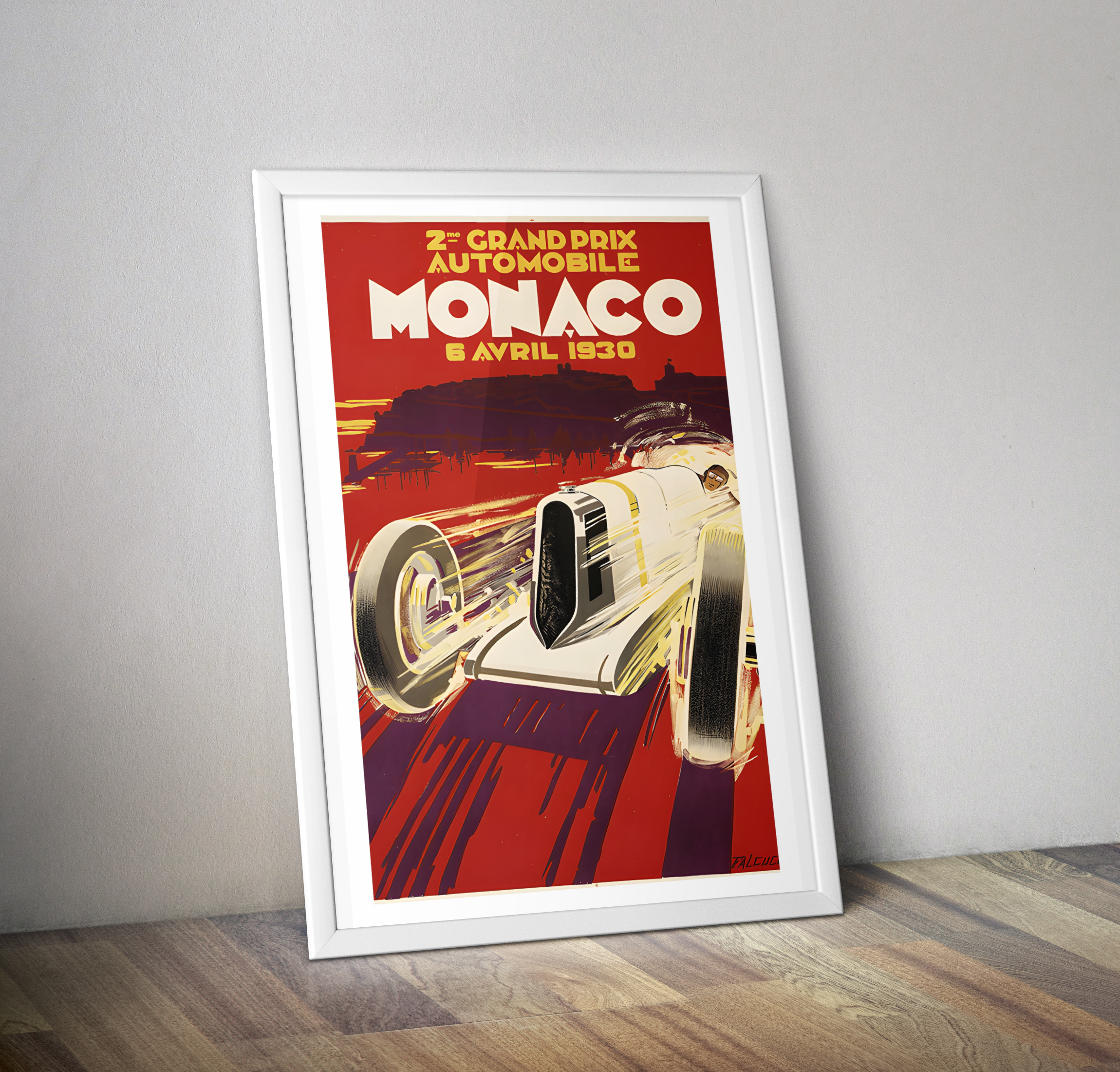 Affiche vintage grand prix de Monaco 1930 - Poster vintage course auto