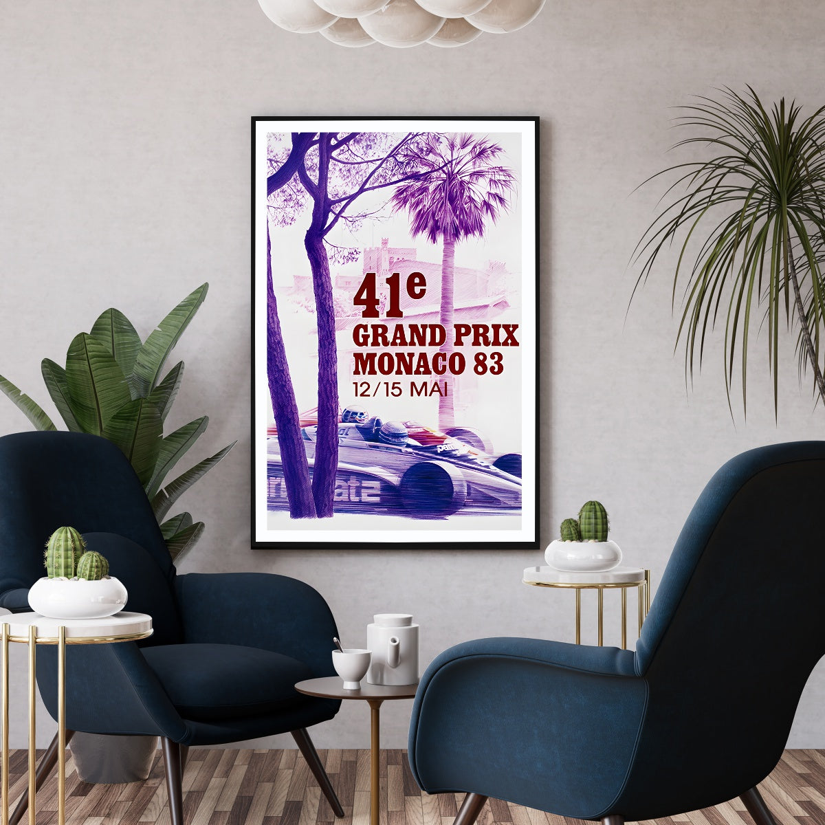 Affiche grand prix Monaco 1983 - Poster vintage grand prix Monaco
