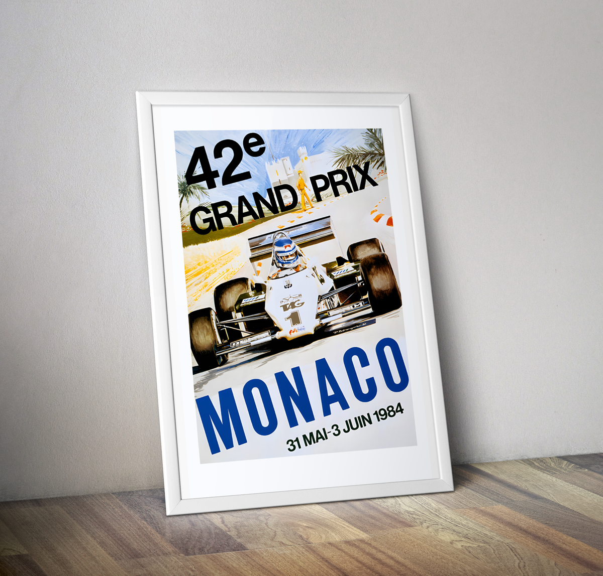 Affiche grand prix Monaco 1984 - Poster grand prix course auto