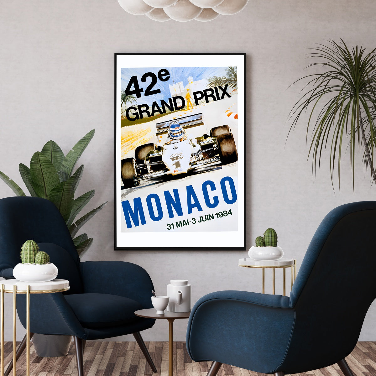Affiche grand prix Monaco 1984 - Poster grand prix course auto