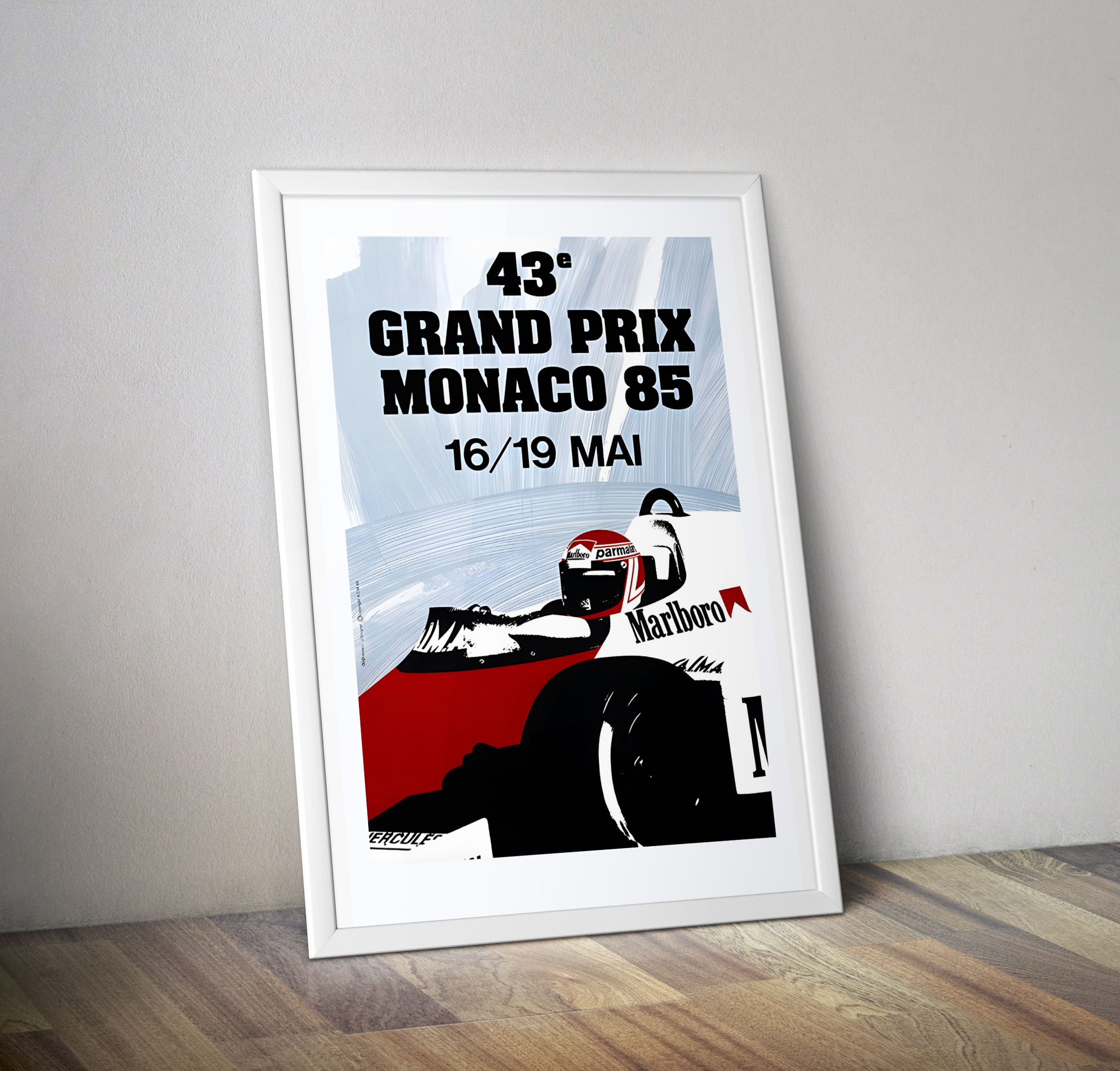 Affiche grand prix de Monaco 1985 - Poster vintage Monaco 85