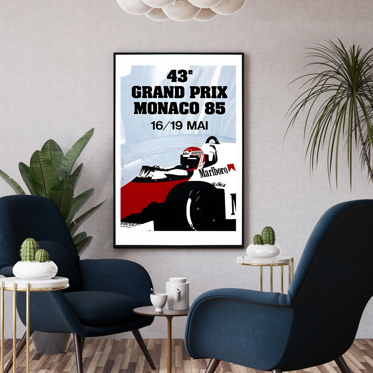 Affiche grand prix de Monaco 1985 - Poster vintage Monaco 85