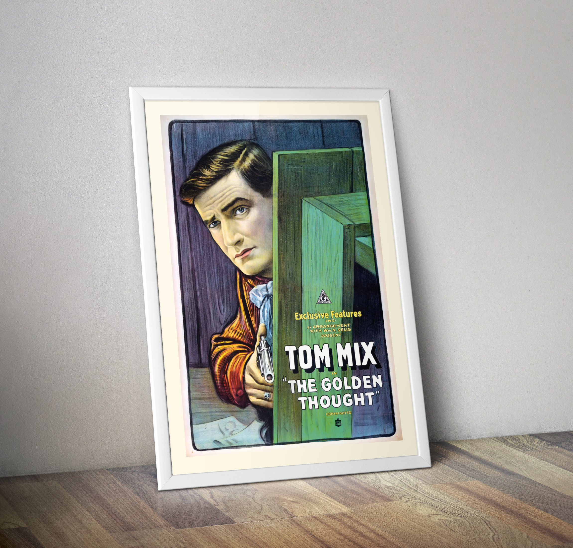 Affiche cinema The golden thought 1916 Tom Mix I Poster western