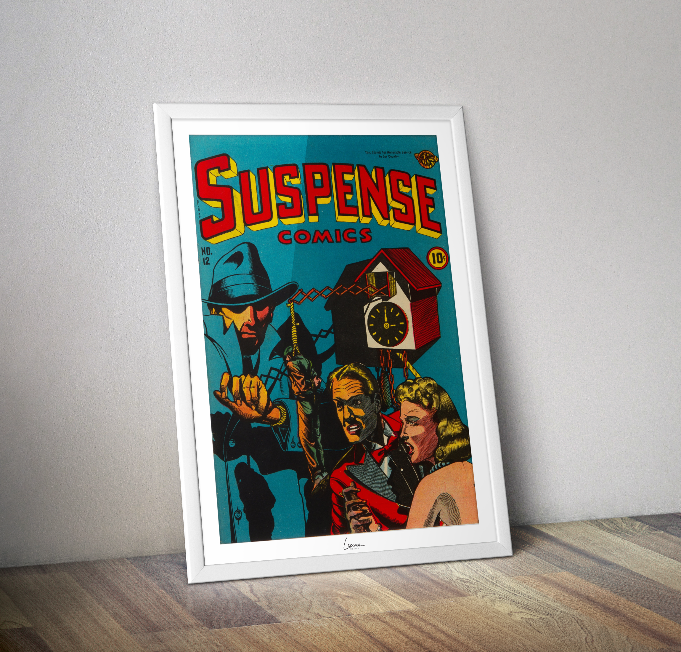 Poster SUSPENCE comics  - Affiche vintage bandes dessinées