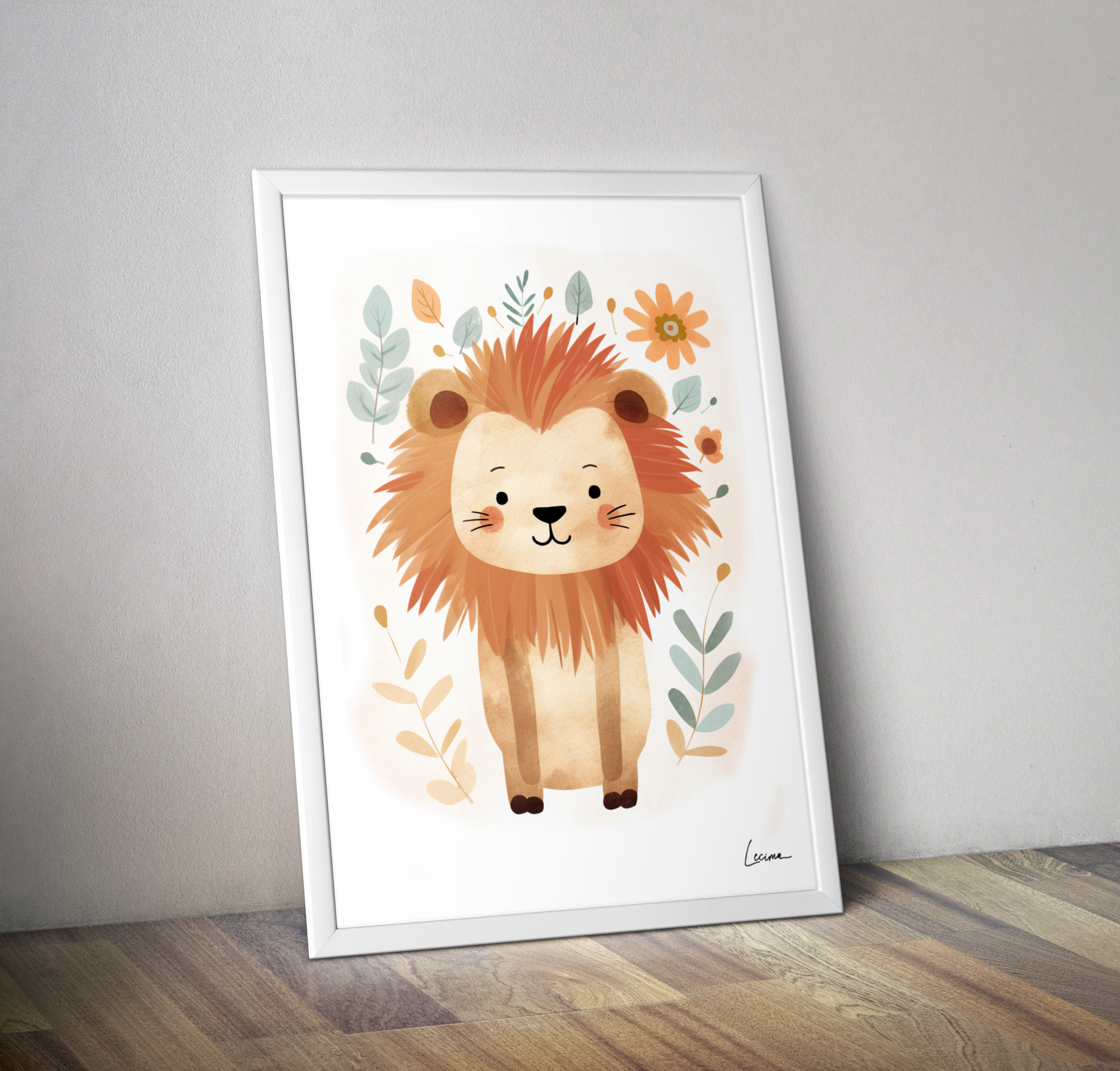 Affiche lion chambre enfant - Décoration chambre bébé