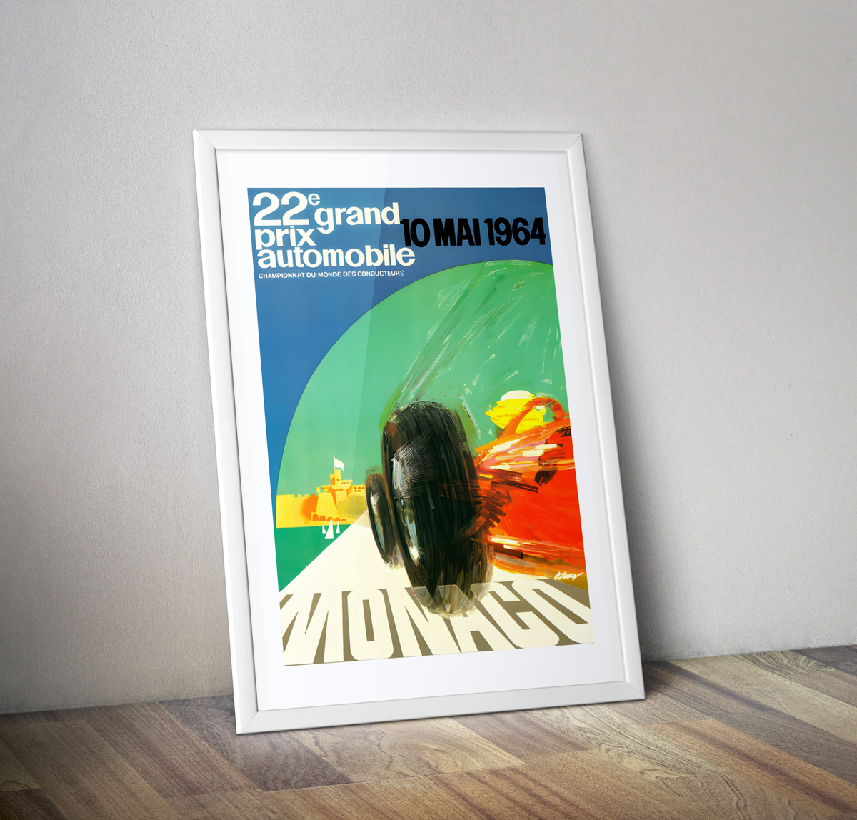 Affiche vintage grand prix Monaco 1964