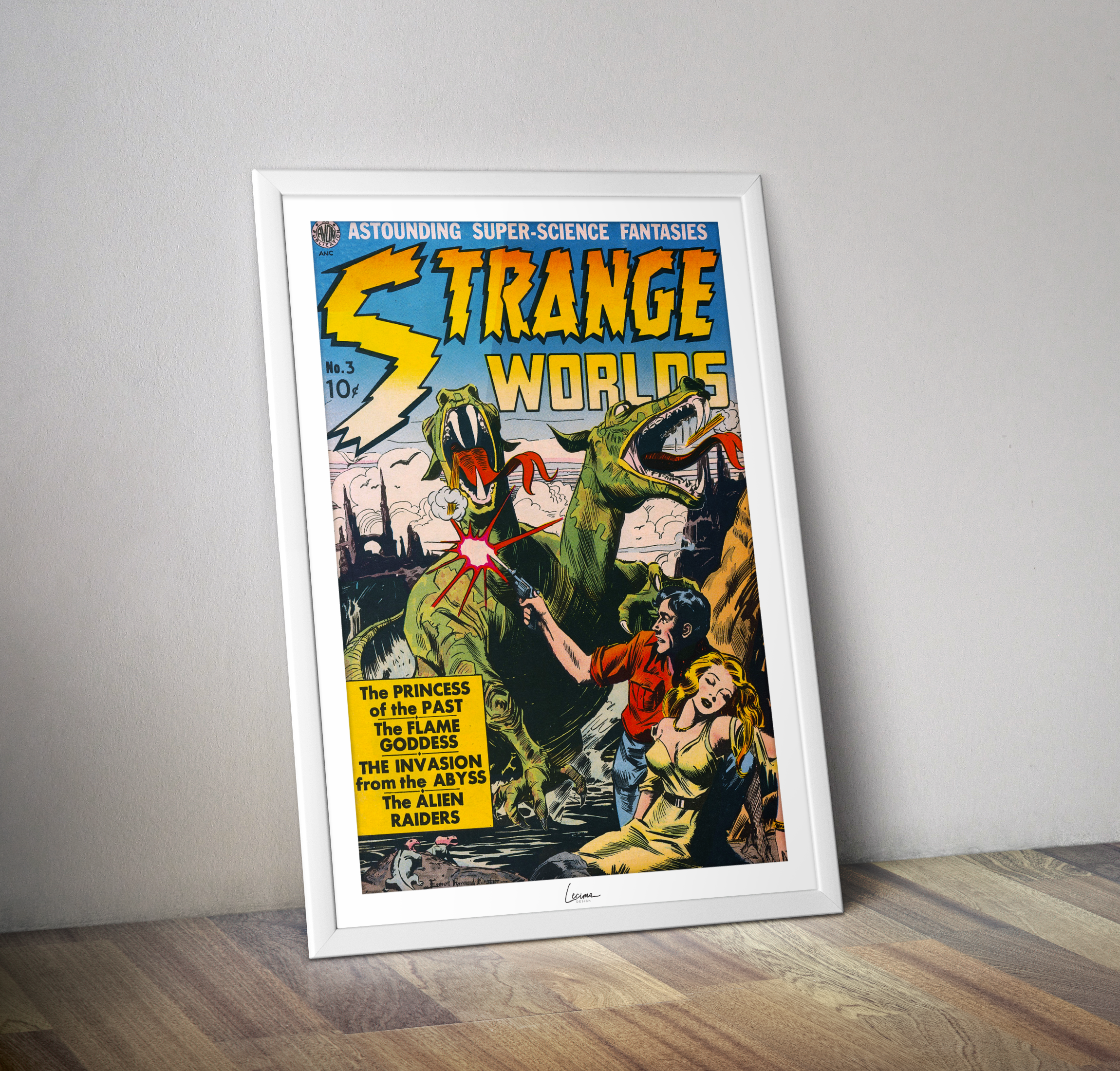 Poster comics STRANGE Worlds  - Affiche vintage couverture bandes dessinées