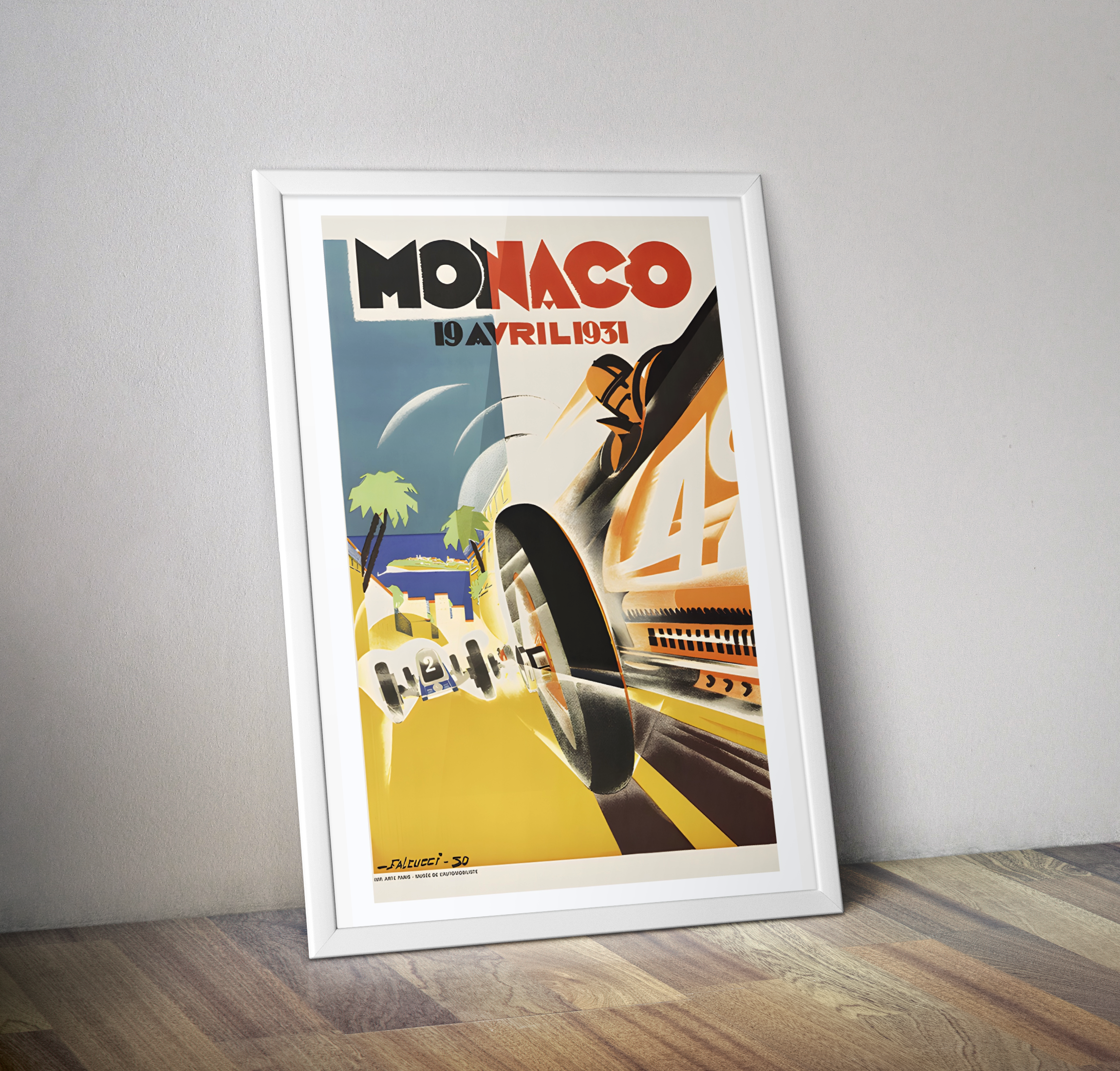 Affiche grand prix de Monaco 1931 - Poster vintage course auto