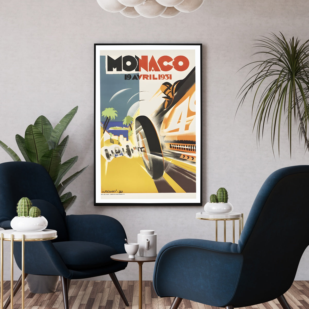 Affiche grand prix de Monaco 1931 - Poster vintage course auto
