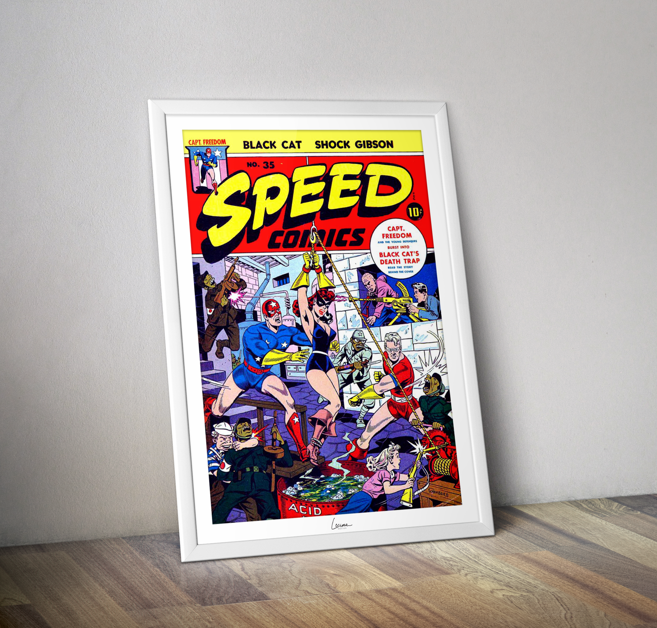 Poster Speed comics - Affiche vintage couverture Harvey Comics