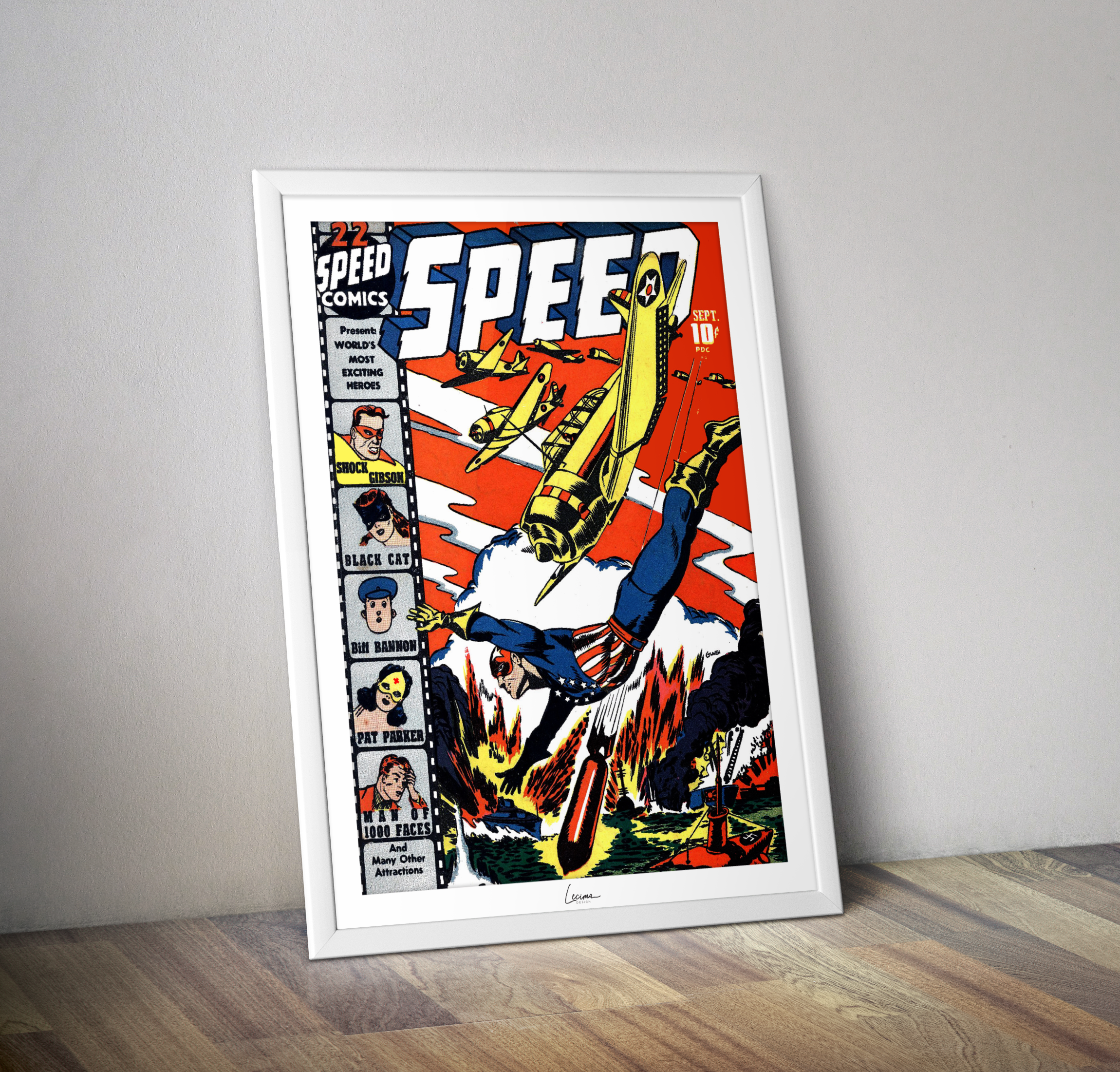 Poster Speed comics numéro 22- Affiche vintage bande dessinées