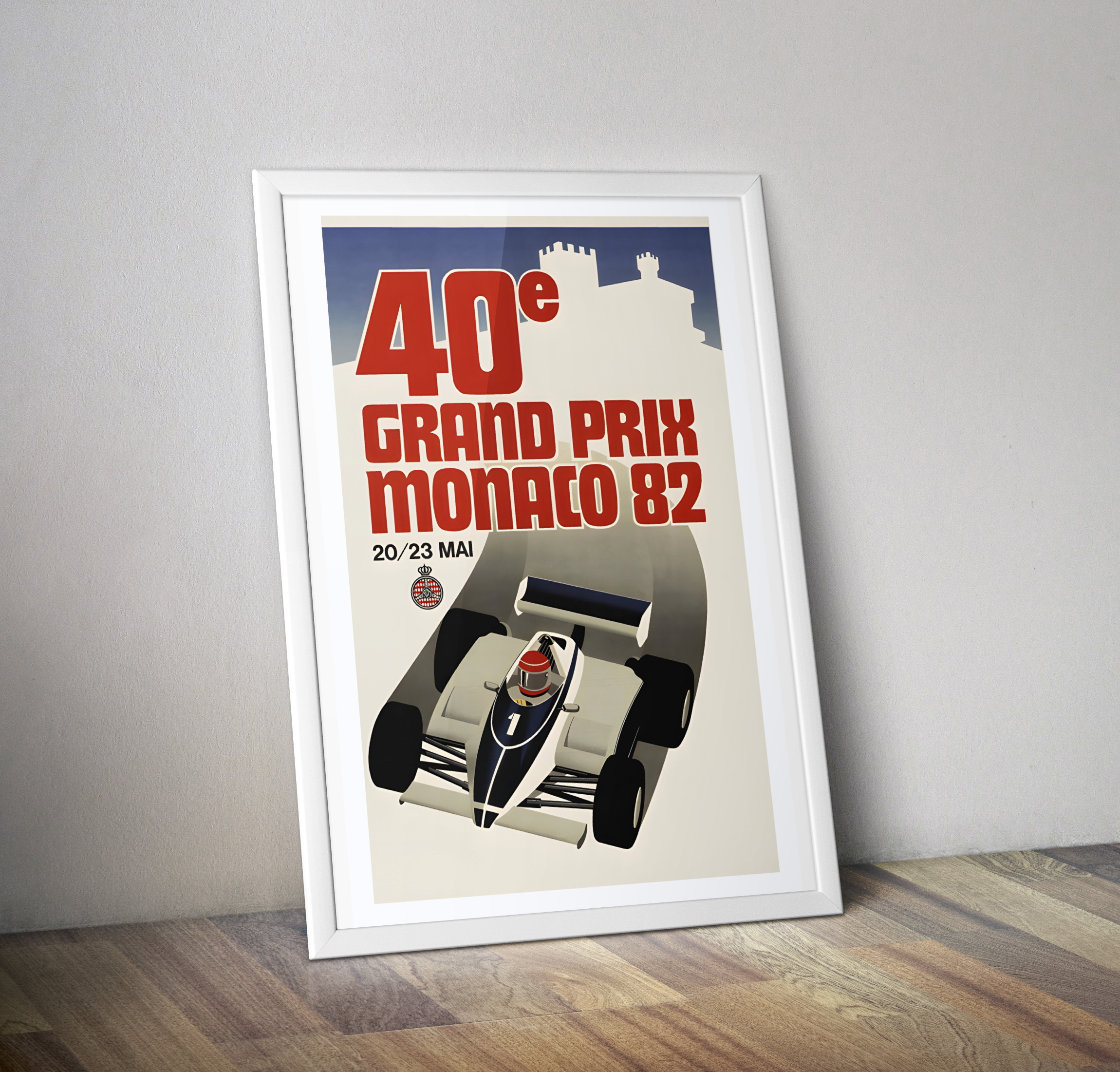 Affiche Monaco 1982 grand prix formule 1 - Poster vintage Formule 1