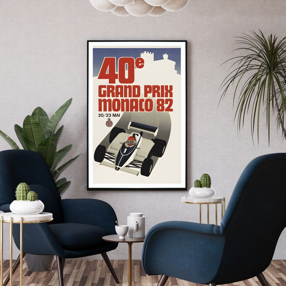Affiche Monaco 1982 grand prix formule 1 - Poster vintage Formule 1