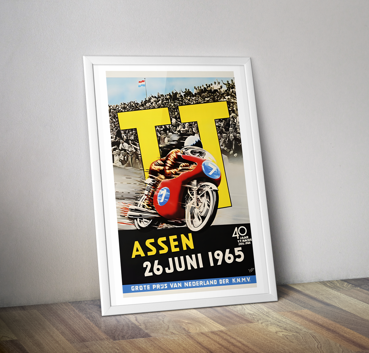 Affiche vintage TT Assen 1965 course moto - Affiche retro motos