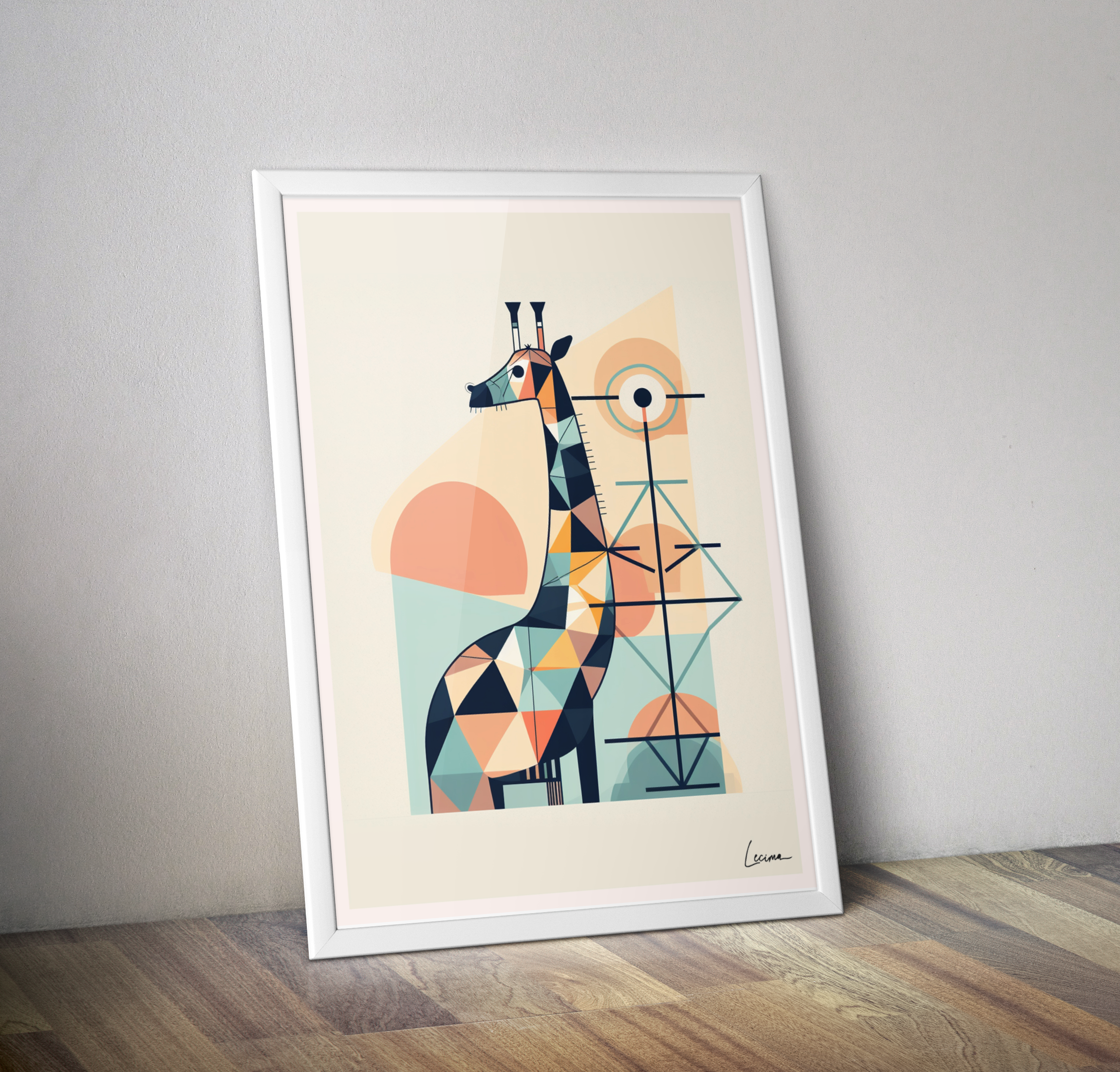 Affiche girafe chambre enfant - Poster décoration chambre