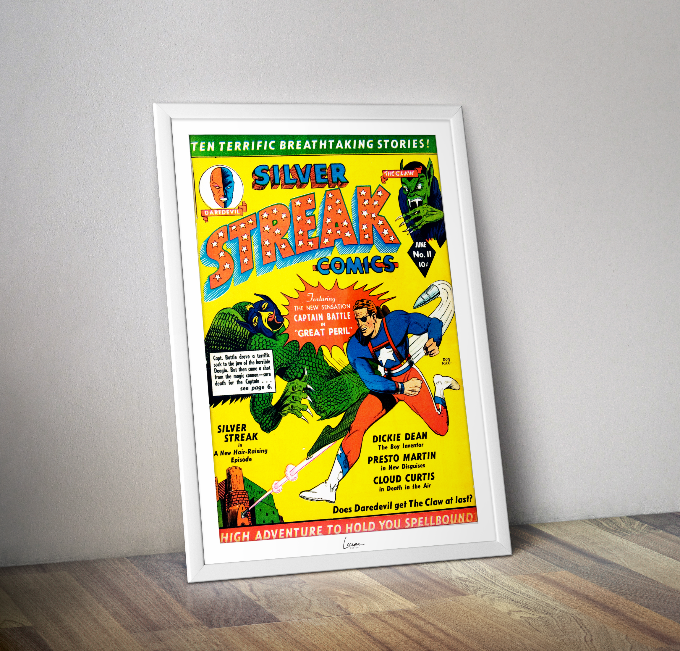 Poster Silver Streak comics - Affiche vintage couverture Comics