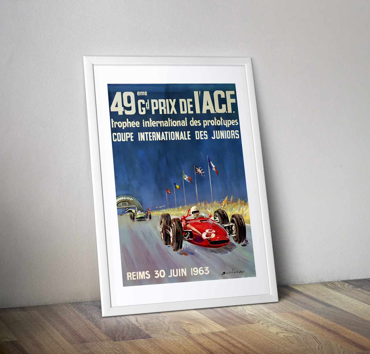 Affiche vintage auto grand prix de l'ACF - Poster vintage automobile