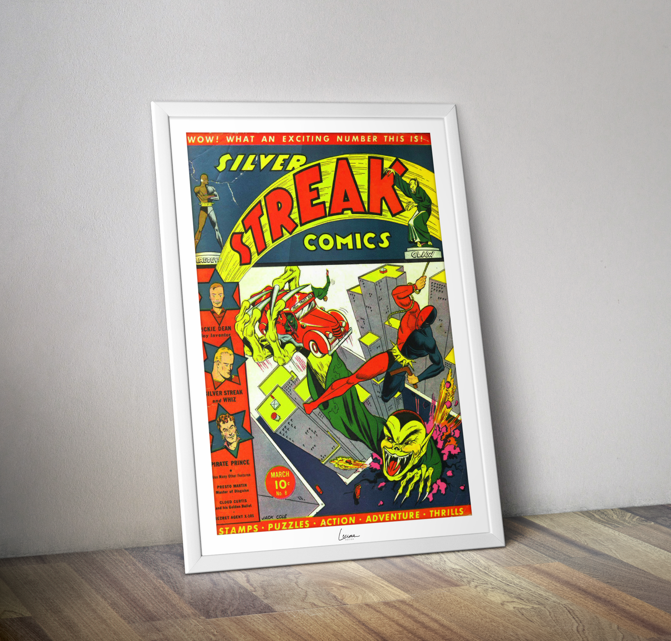 Affiche Silver STREAK comics - Poster vintage Comics