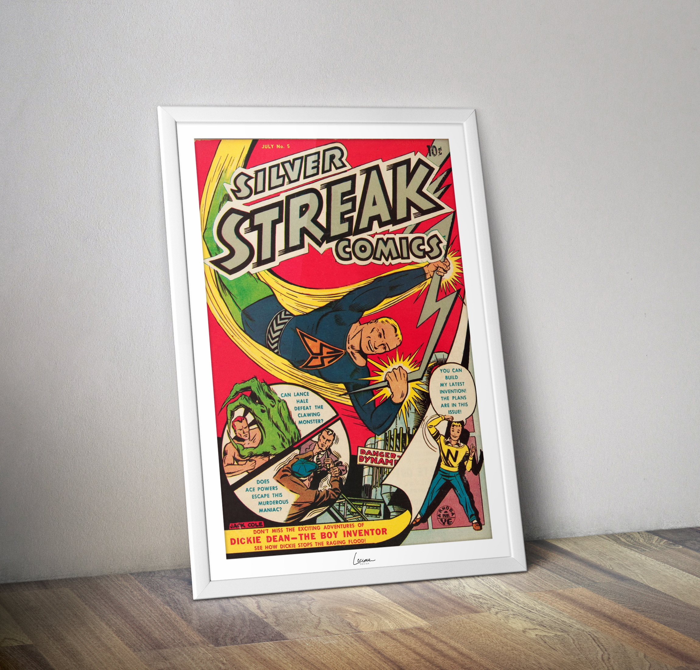 Poster Silver STREAK comics - Affiche vintage Comics