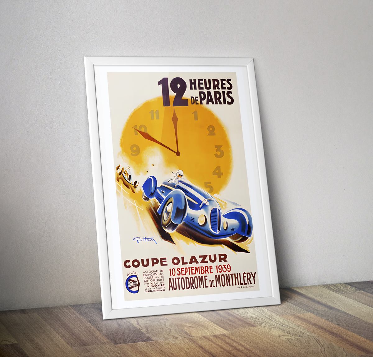 Affiche vintage autodrome Monthléry - Poster vintage racing