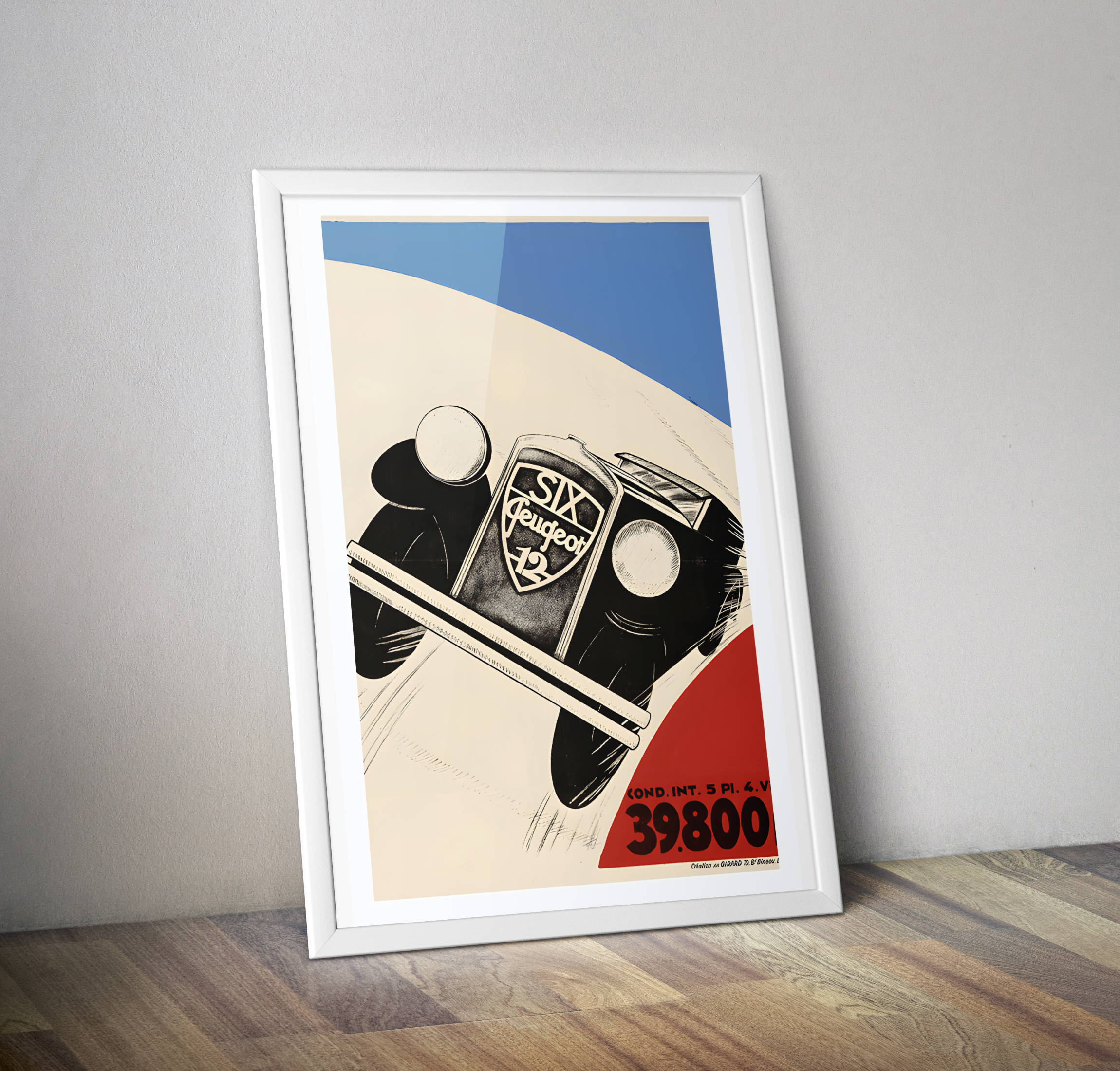 Affiche vintage Peugeot Six - Publicité rétro