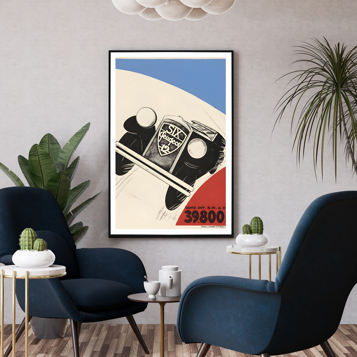 Affiche vintage Peugeot Six - Publicité rétro