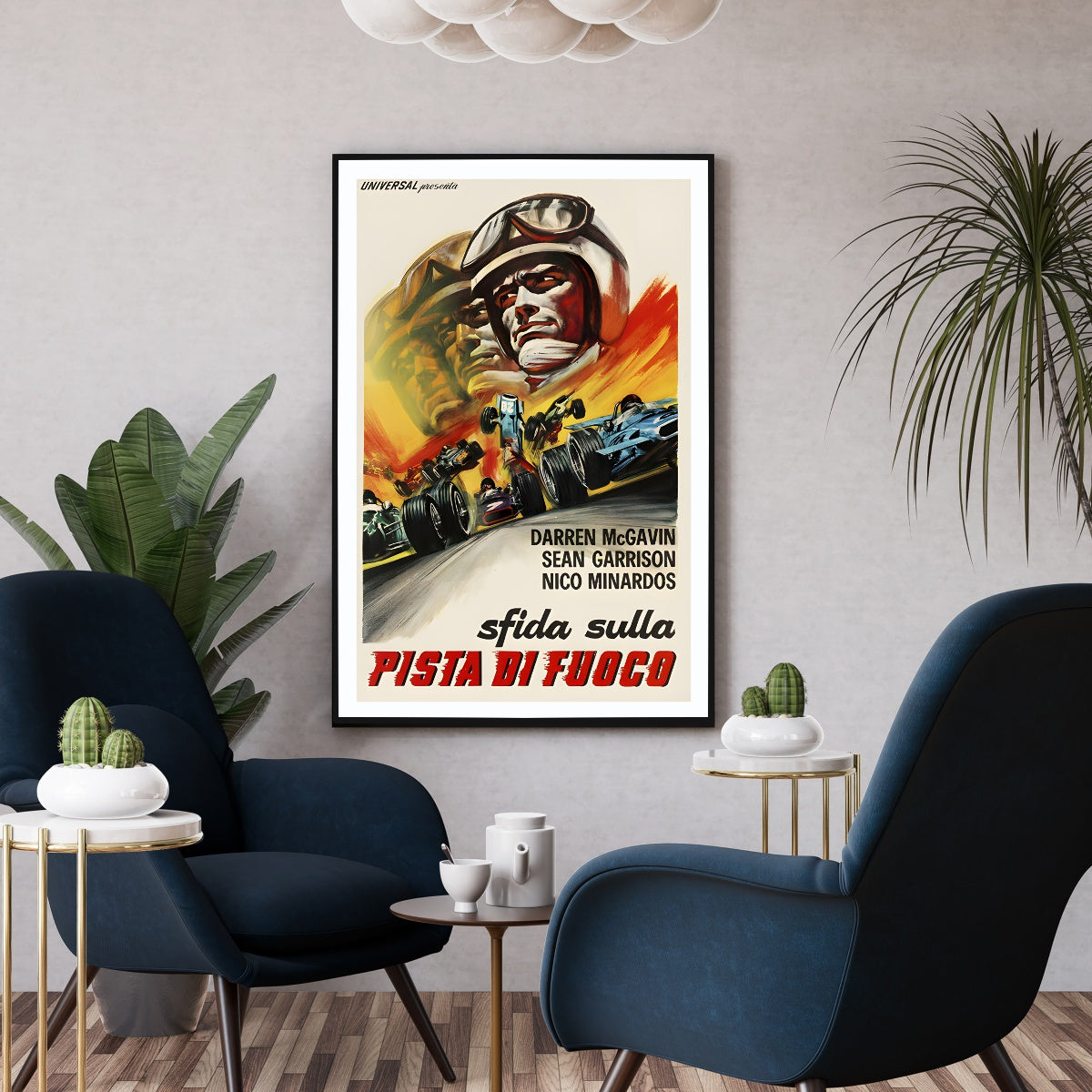 Affiche vintage film Pista di fuoco - Poster vintage film auromobile