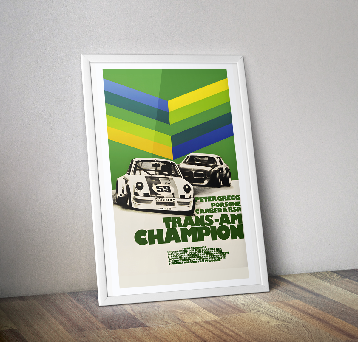 Affiche vintage Porsche Carrera Champion Trans-on -Poster vintage auto
