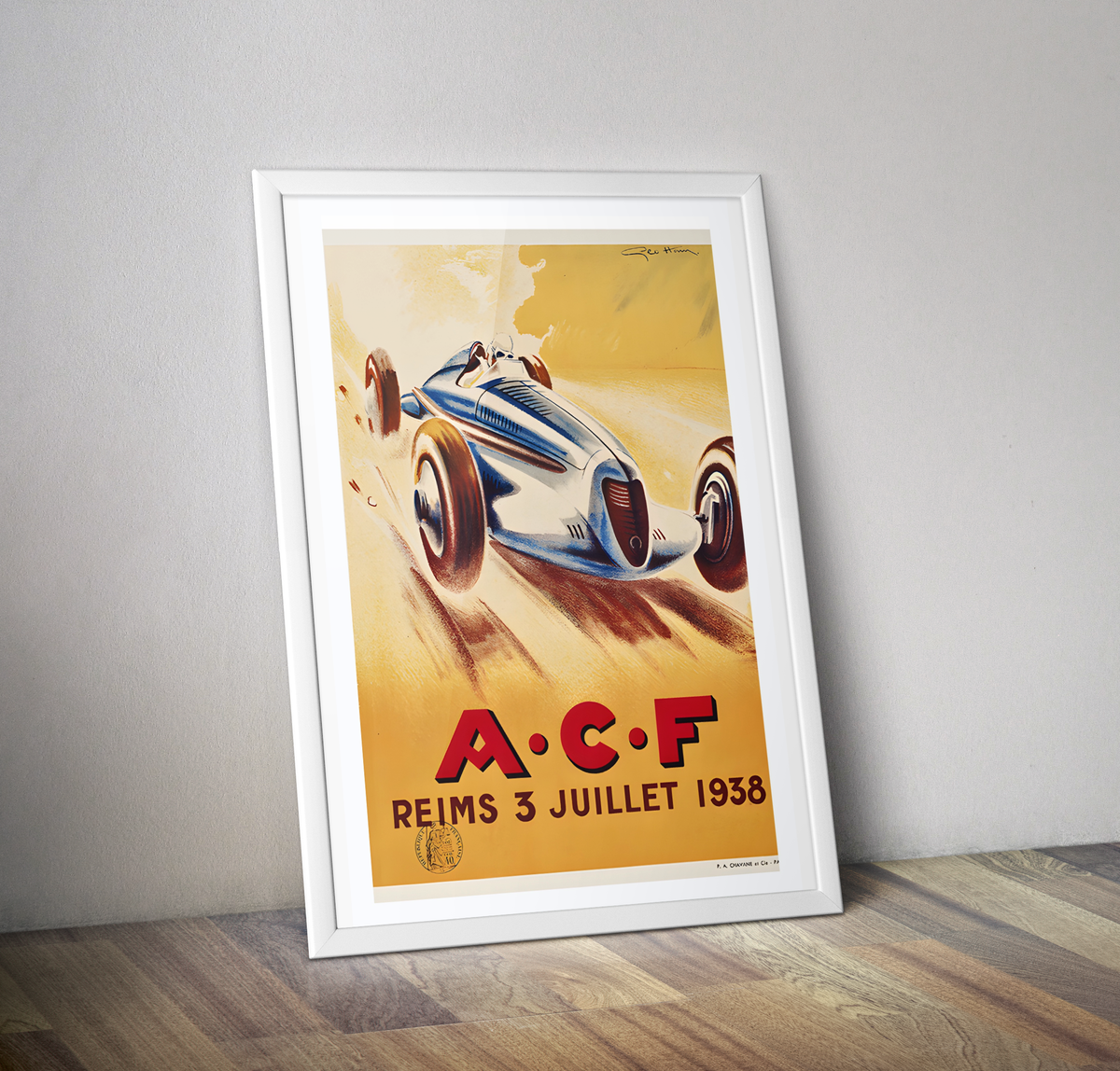 Affiche vintage A.C.F 3 juillet 1938 - Poster vintage auto