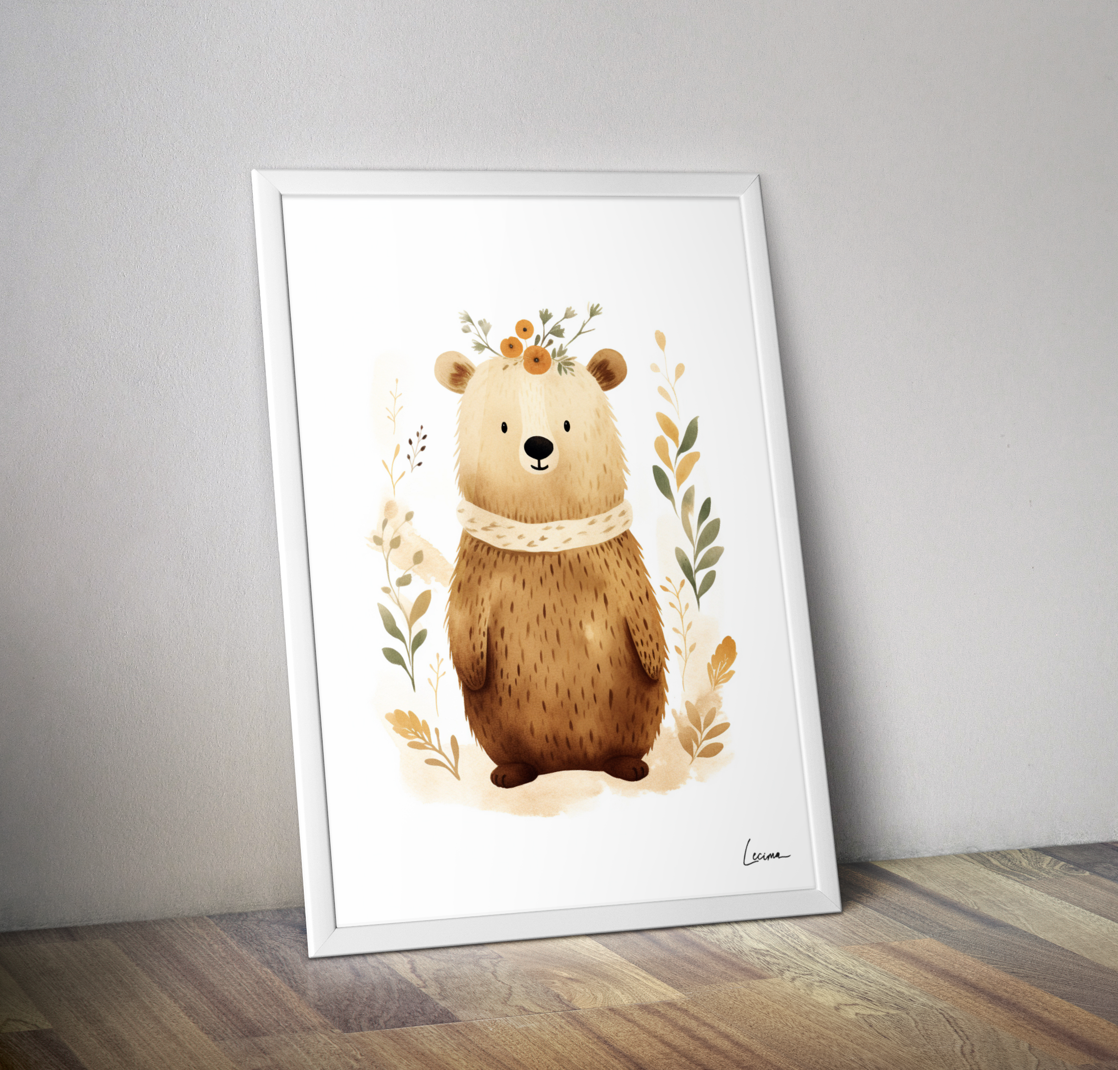 Affiche ours décoration chambre enfant - Poster chambre bébé