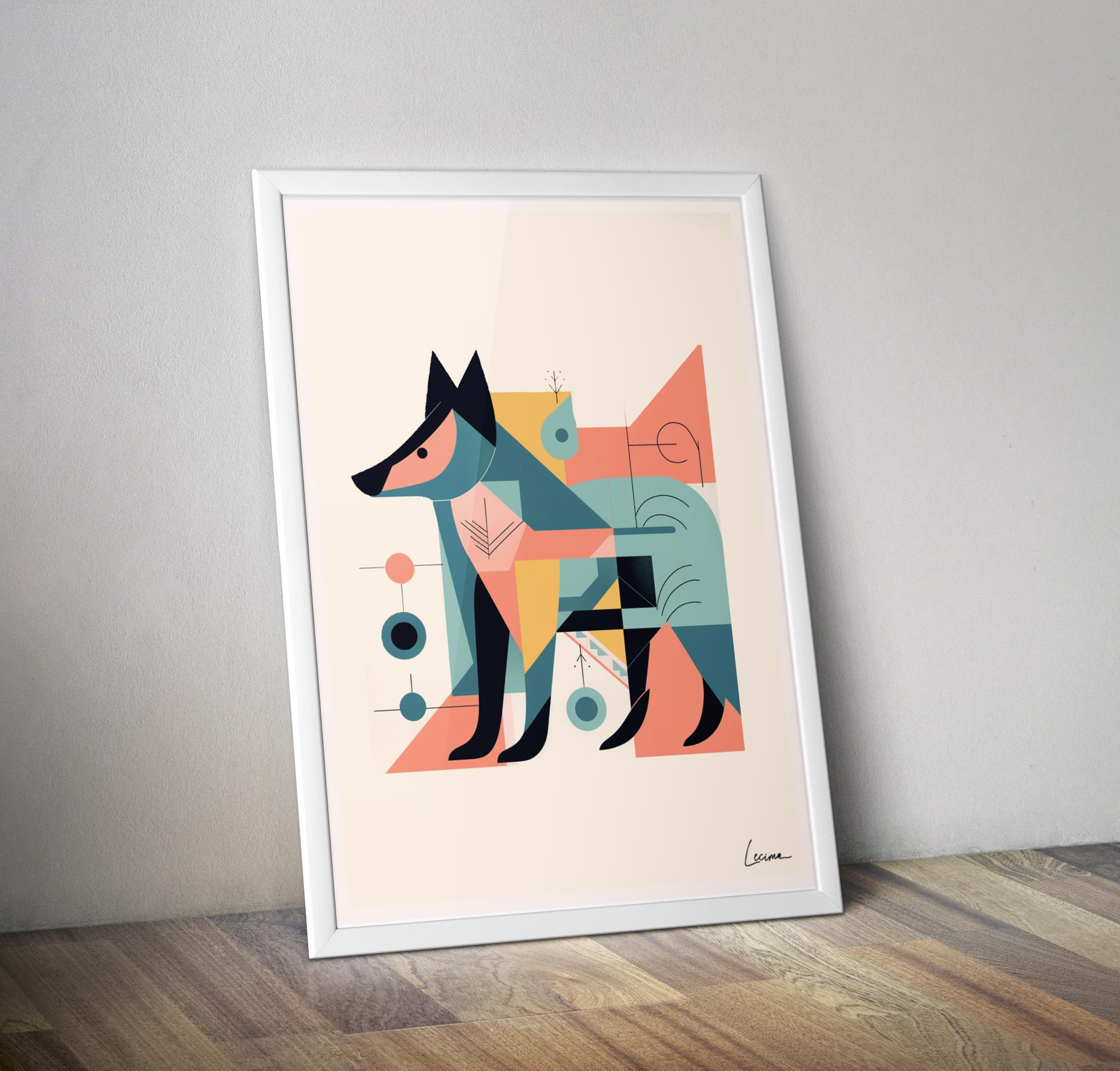 Affiche loup dessin enfant - Poster dessin décoration chambre