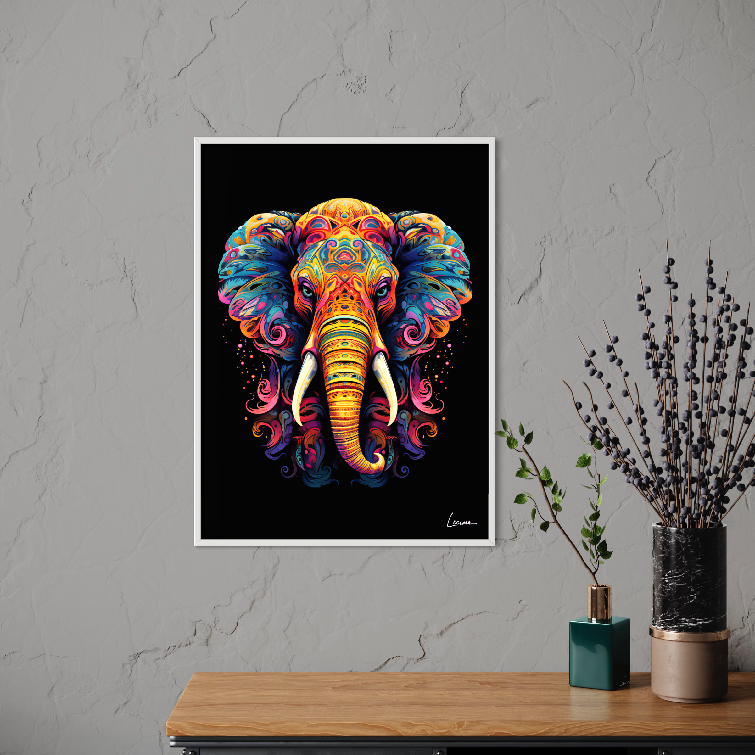 Affiche éléphant décoration chambre - Poster animaux déco enfant