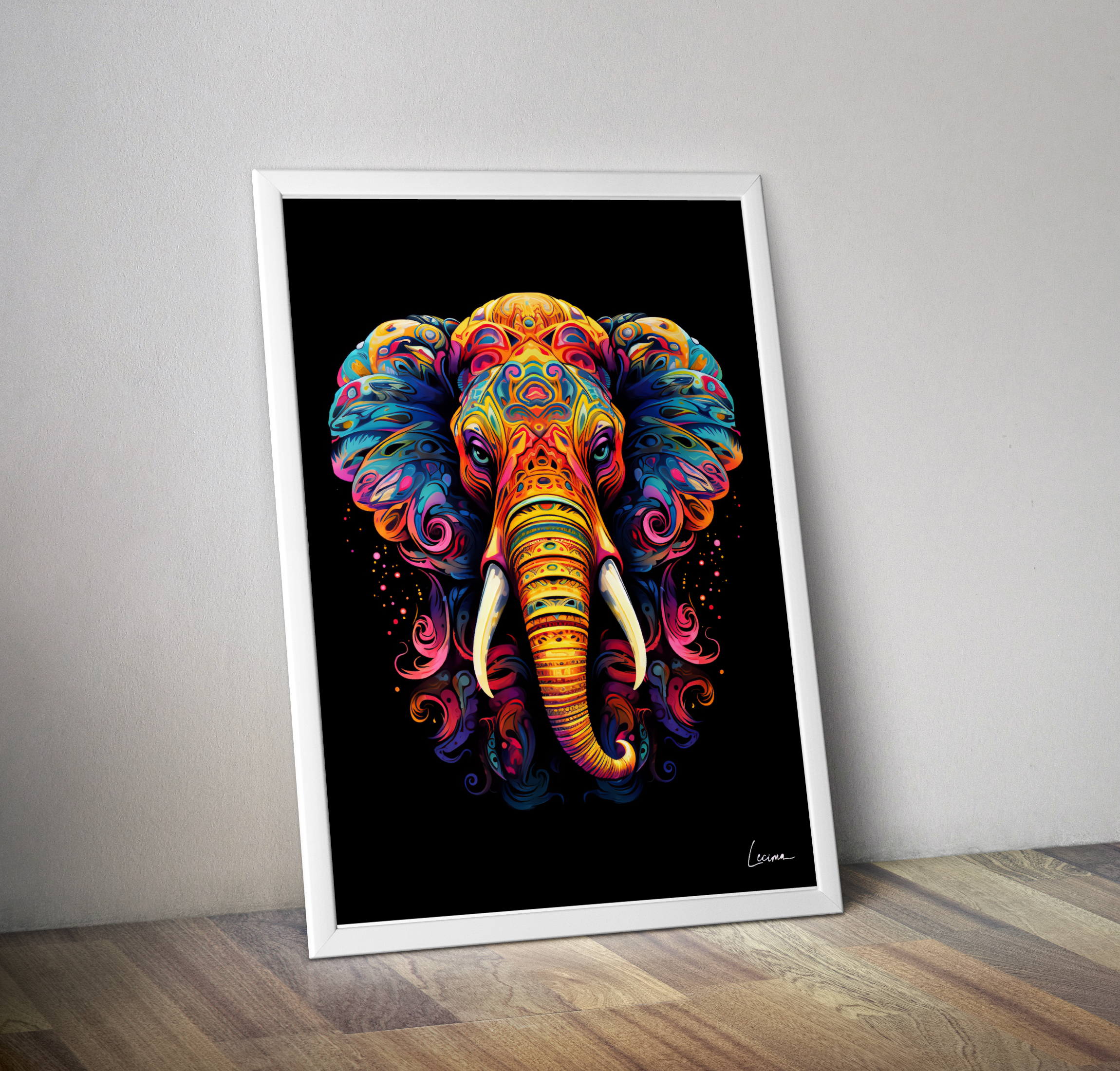 Affiche éléphant décoration chambre - Poster animaux déco enfant