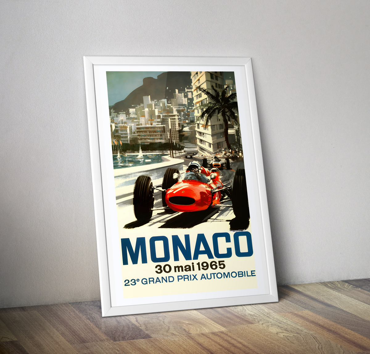 Affiche grand prix Monaco 1965 - Poster vintage course auto
