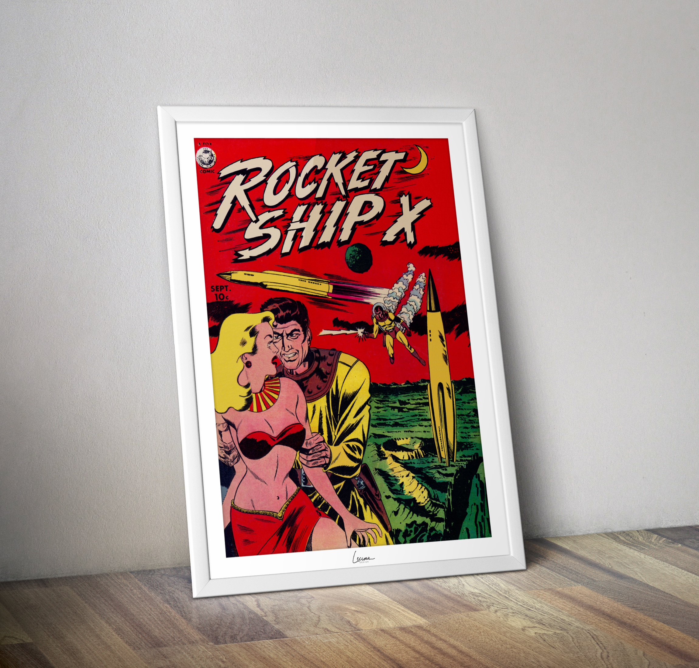 Poster Rocket Ship- Affiche vintage Comic