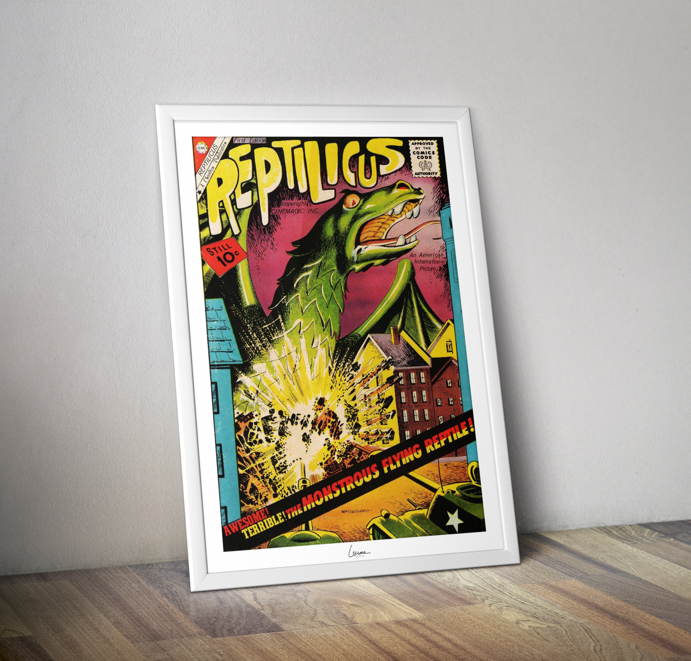 Poster Reptilicus Charlton comics - Affiche vintage couverture 1961
